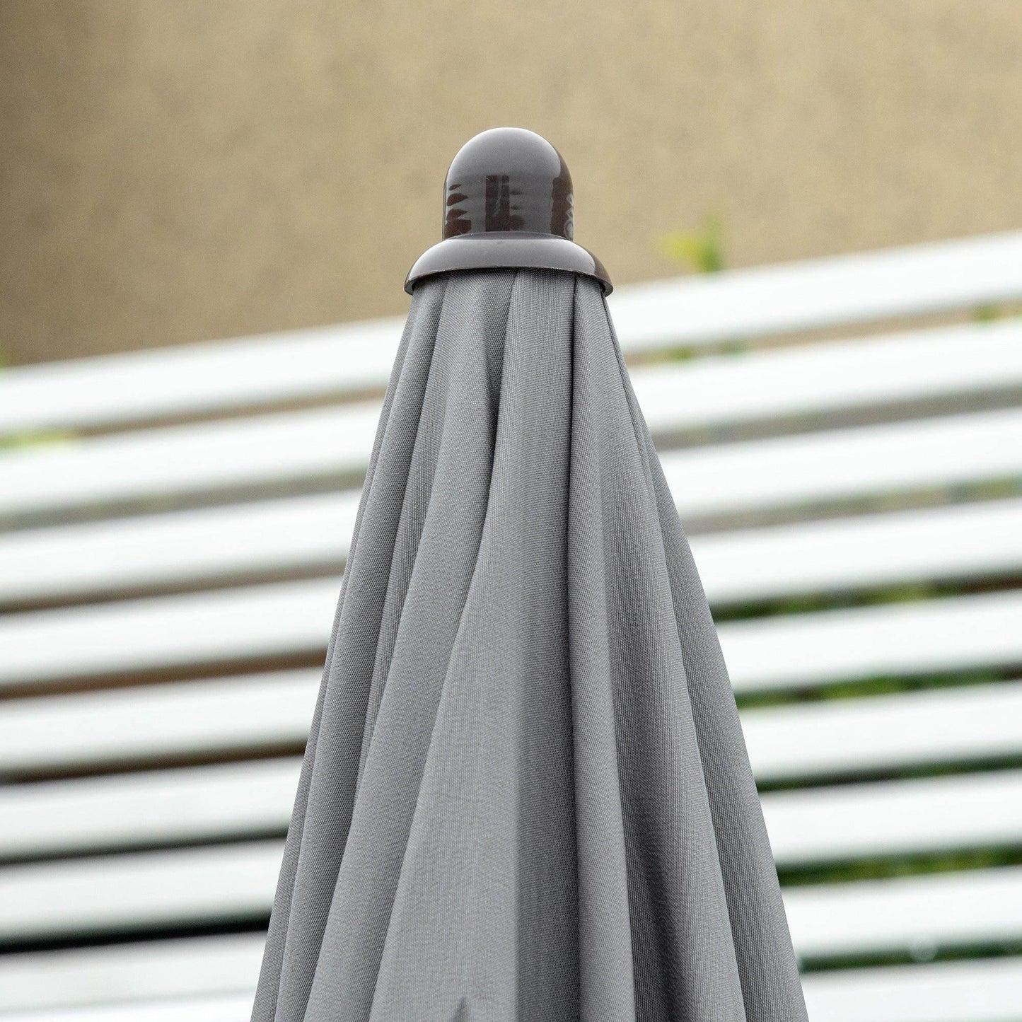 Outsunny 6 Piece Patio Dining Set with Umbrella - Grey - ALL4U RETAILER LTD