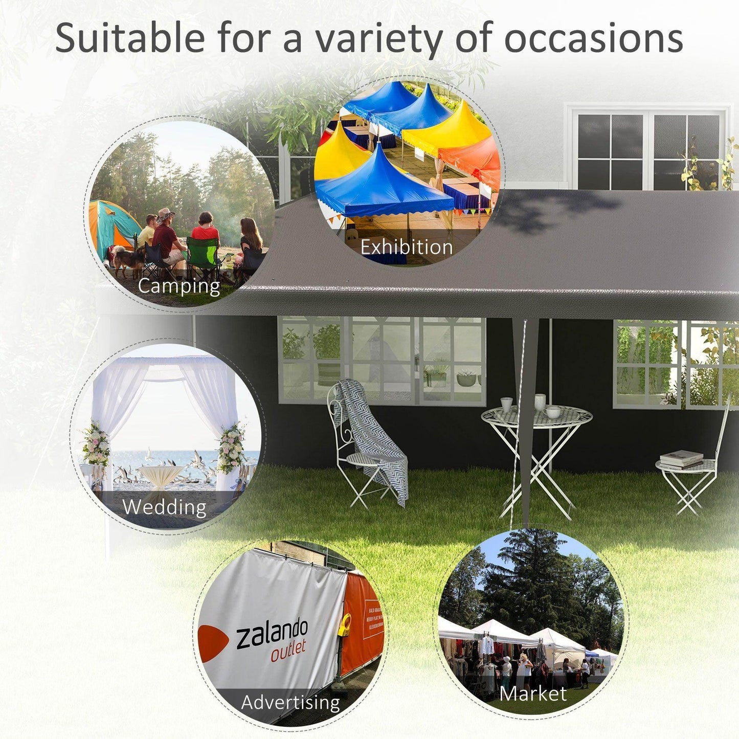 Outsunny 6x3m Outdoor Party Tent - ALL4U RETAILER LTD