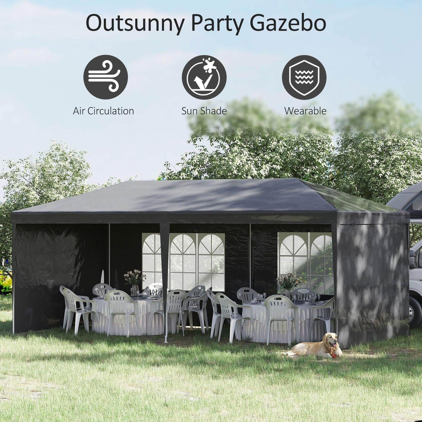 Outsunny 6x3m Outdoor Party Tent - ALL4U RETAILER LTD