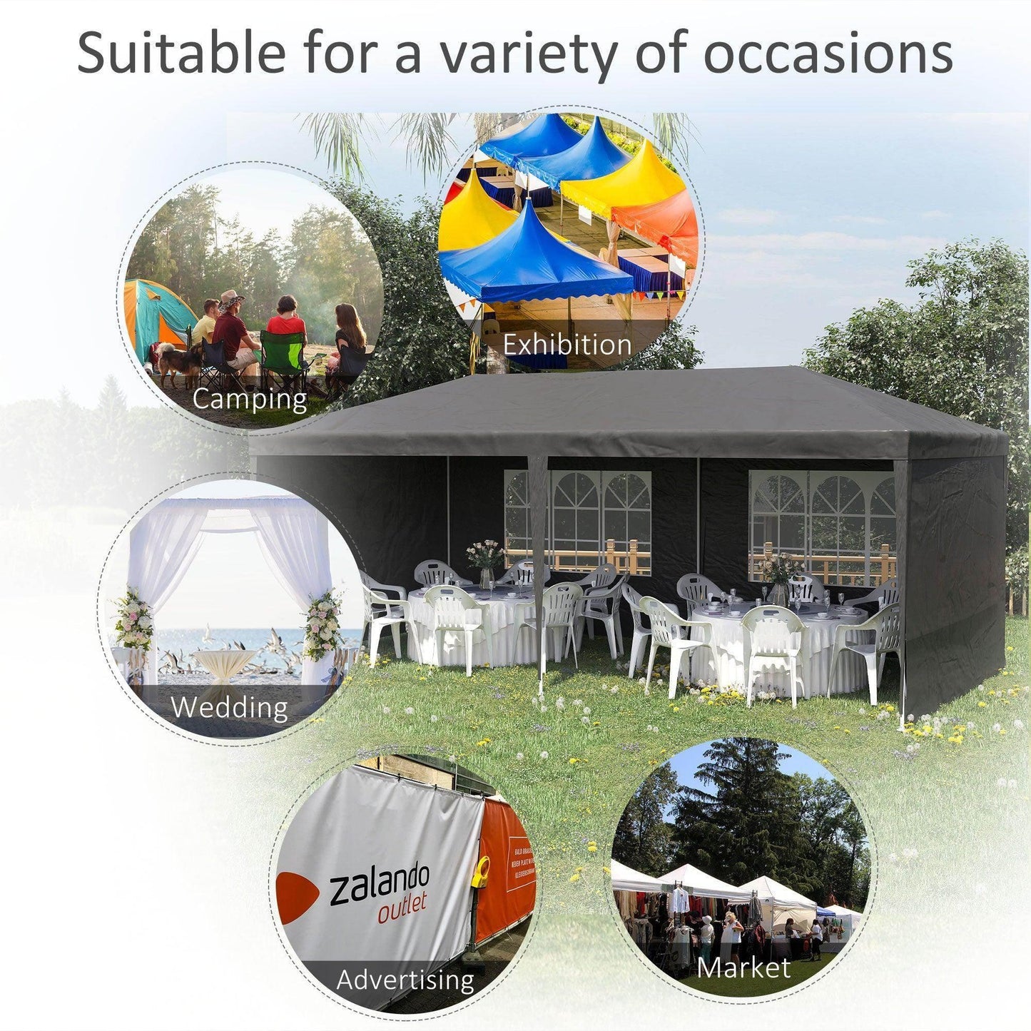 Outsunny 6x3m Outdoor Party Tent - ALL4U RETAILER LTD