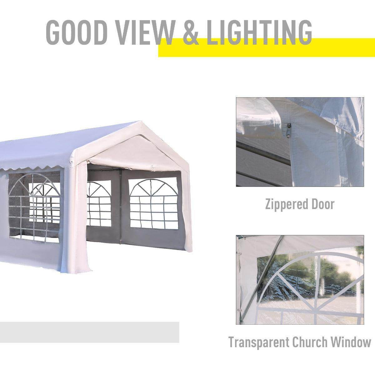 Outsunny 6x4m White Gazebo with Steel Frame - ALL4U RETAILER LTD