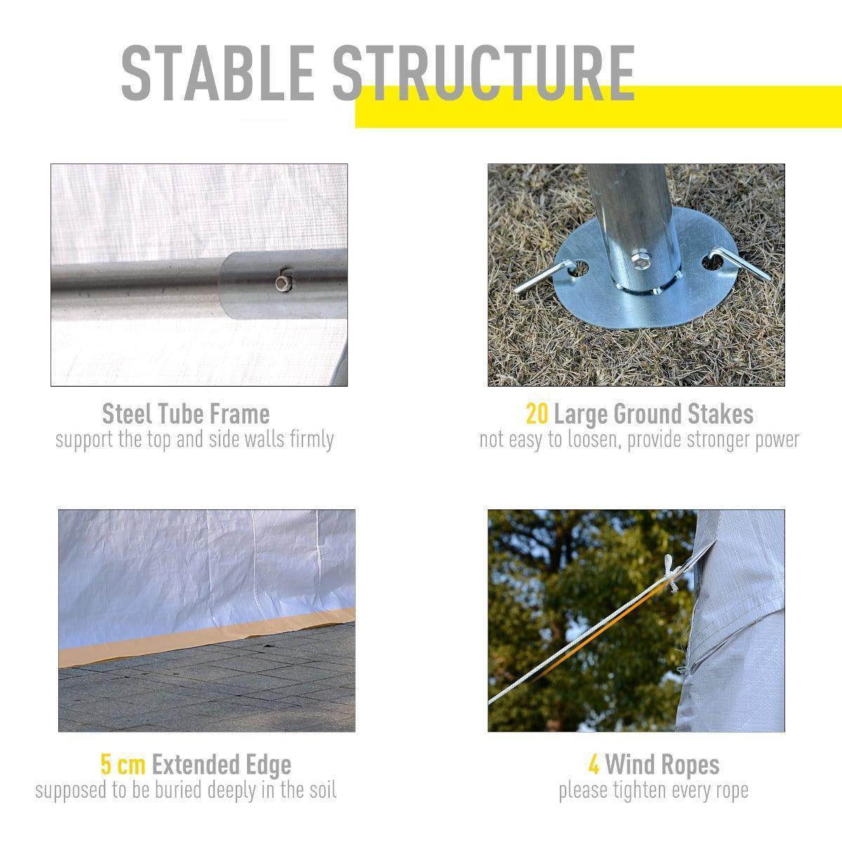 Outsunny 6x4m White Gazebo with Steel Frame - ALL4U RETAILER LTD