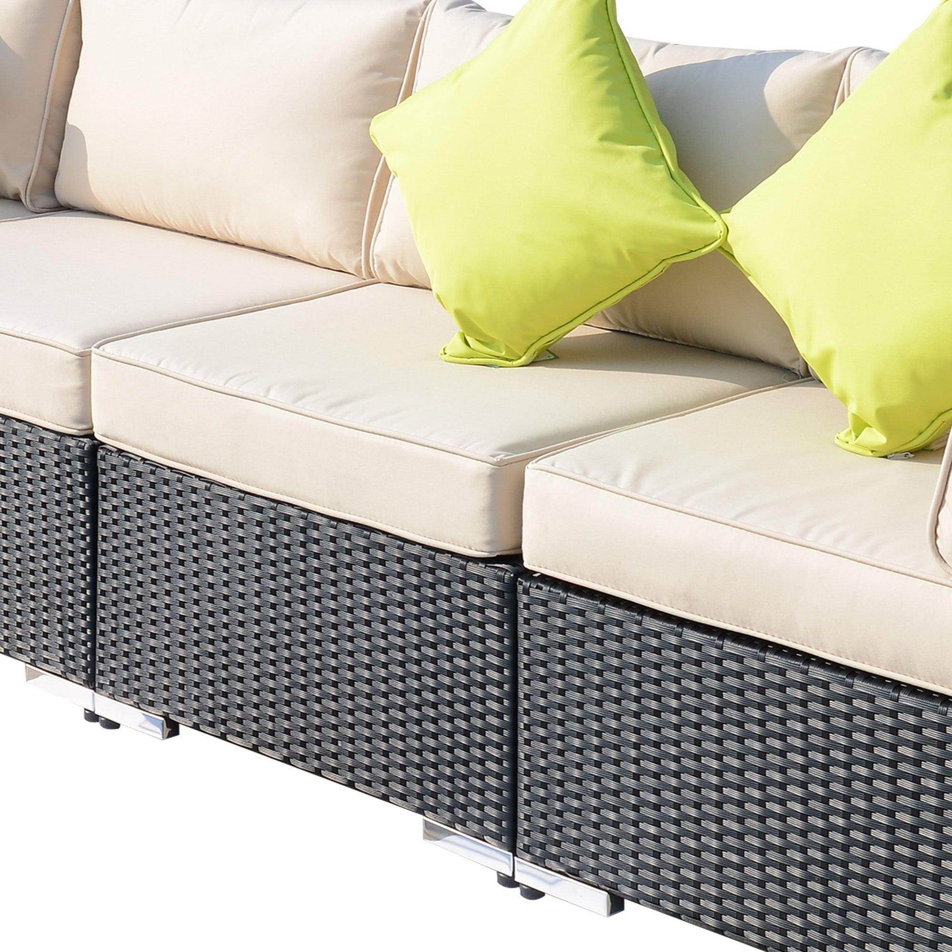 Outsunny 7-Seater Rattan Sofa Set in Black - ALL4U RETAILER LTD