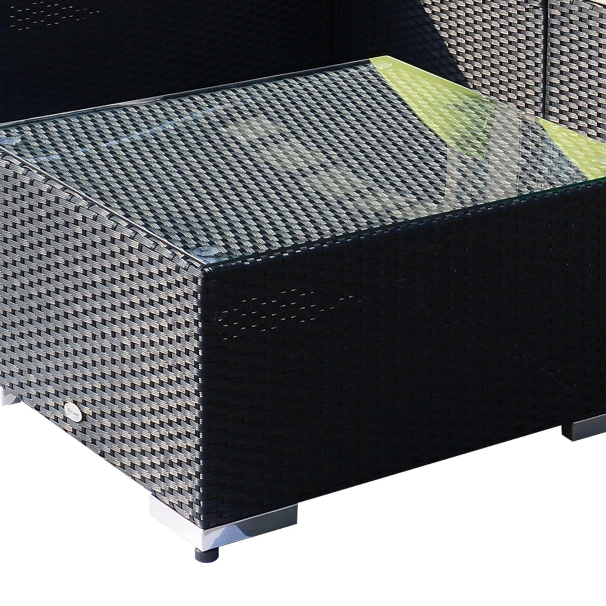 Outsunny 7-Seater Rattan Sofa Set in Black - ALL4U RETAILER LTD