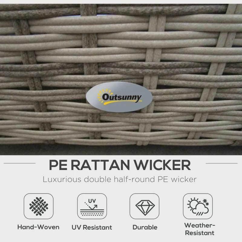Outsunny 8-Piece Outdoor Patio Furniture Set - Rattan Sofa Set with Footstools and Coffee Tables for Stylish and Comfortable Outdoor Living - ALL4U RETAILER LTD