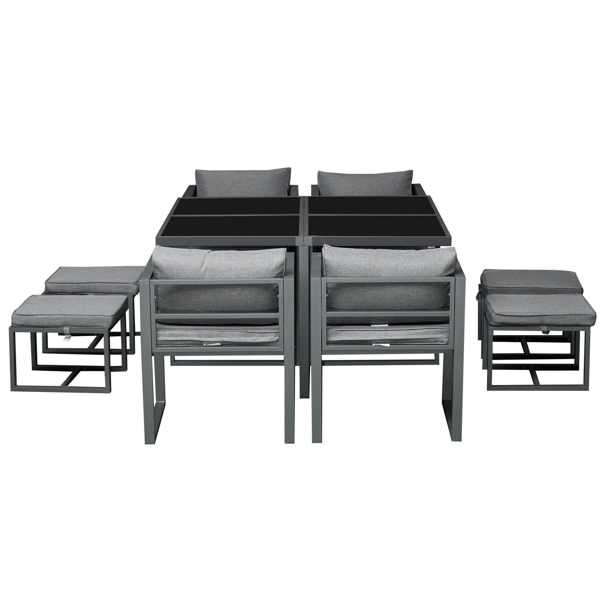 Outsunny 9PCs Outdoor Patio Dining Set with Cushioned Seating - ALL4U RETAILER LTD