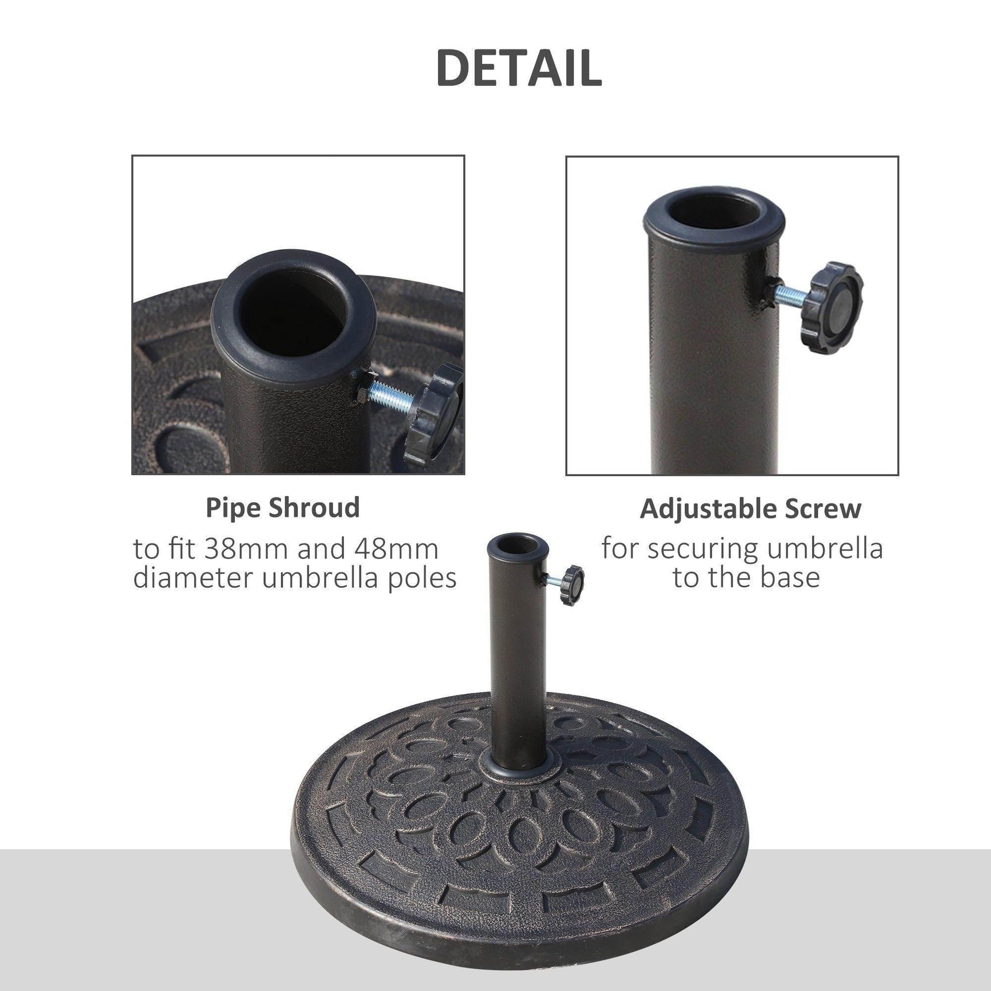 Outsunny Adjustable Bronze Parasol Base Stand - ALL4U RETAILER LTD