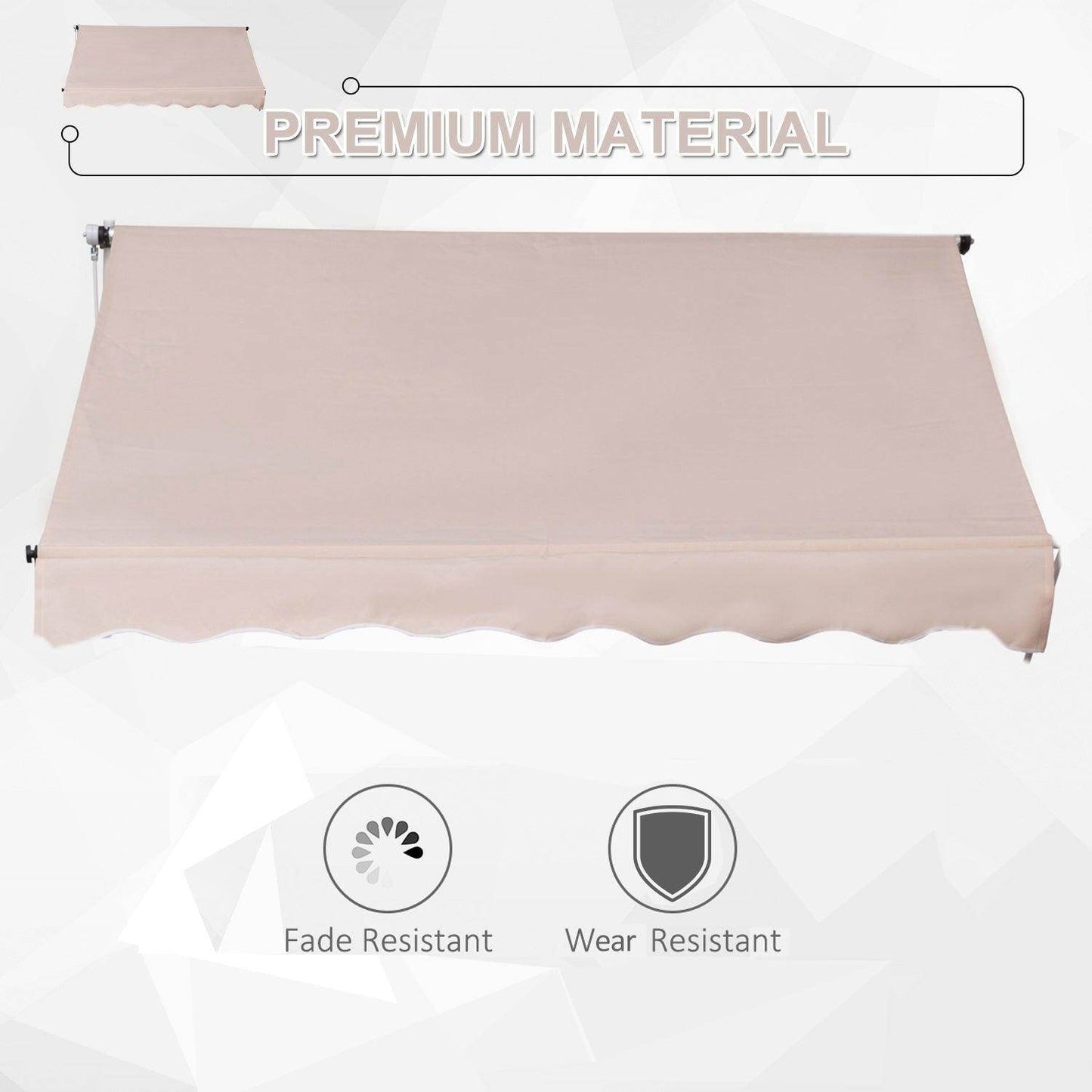 Outsunny Adjustable Garden Patio Awning in Beige - ALL4U RETAILER LTD