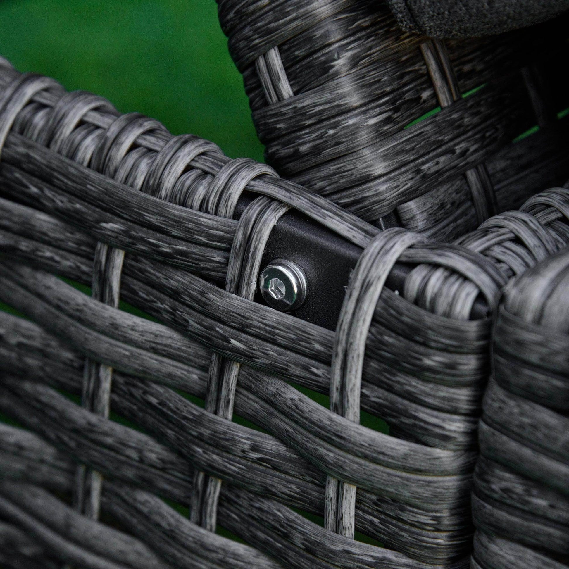 Outsunny Adjustable Rattan Sun Lounger - Elegant Grey - ALL4U RETAILER LTD