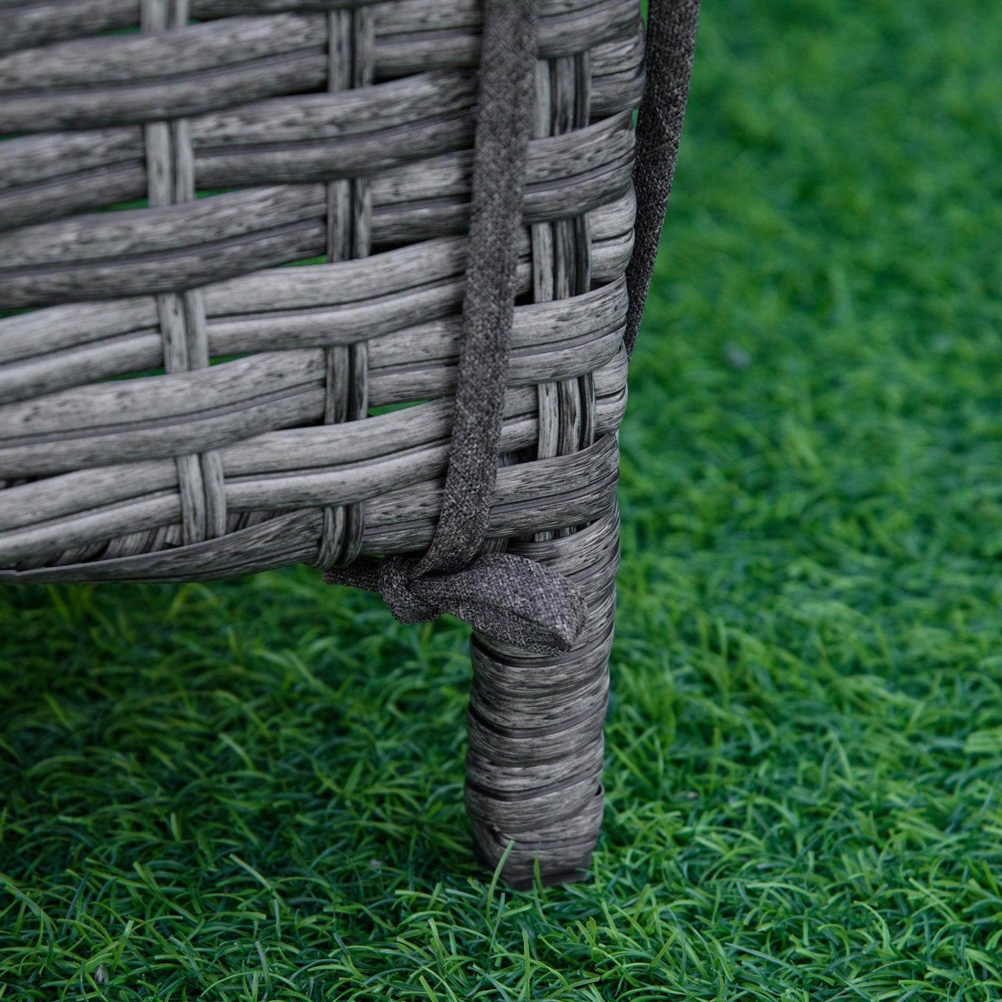 Outsunny Adjustable Rattan Sun Lounger - Elegant Grey - ALL4U RETAILER LTD