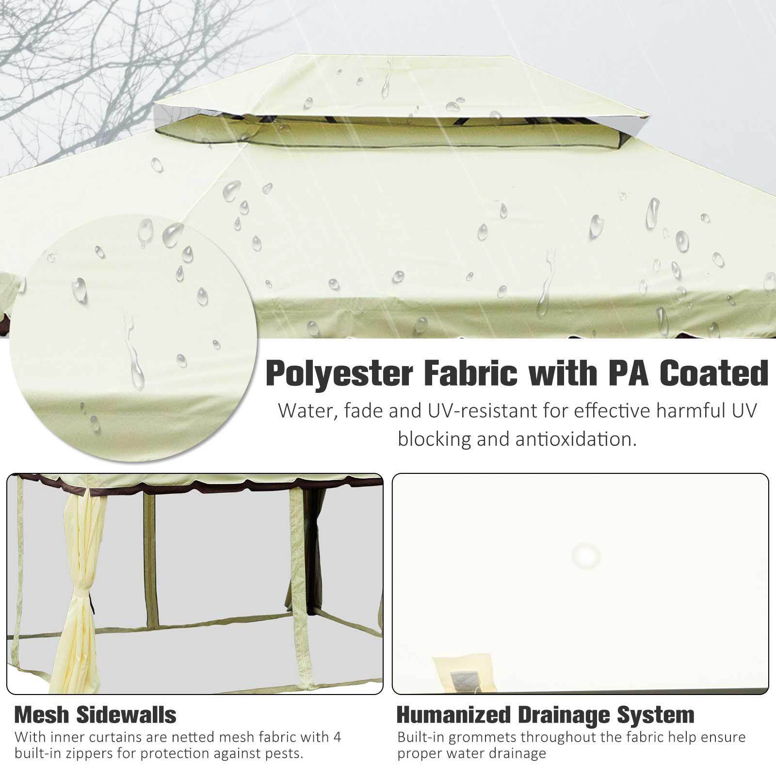 Outsunny Aluminium Gazebo Canopy with Nets and Sidewalls - ALL4U RETAILER LTD