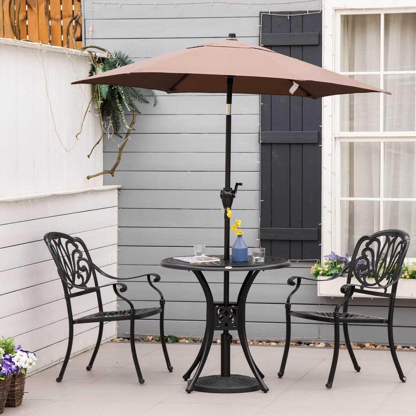 Outsunny Aluminium Outdoor Bistro Set with Table - ALL4U RETAILER LTD