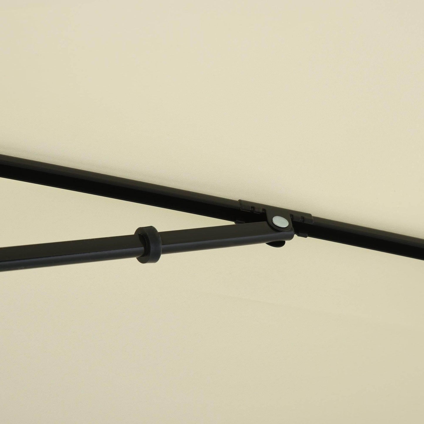 Outsunny Aluminium Sun Umbrella 2M x 1.25M Cream - ALL4U RETAILER LTD