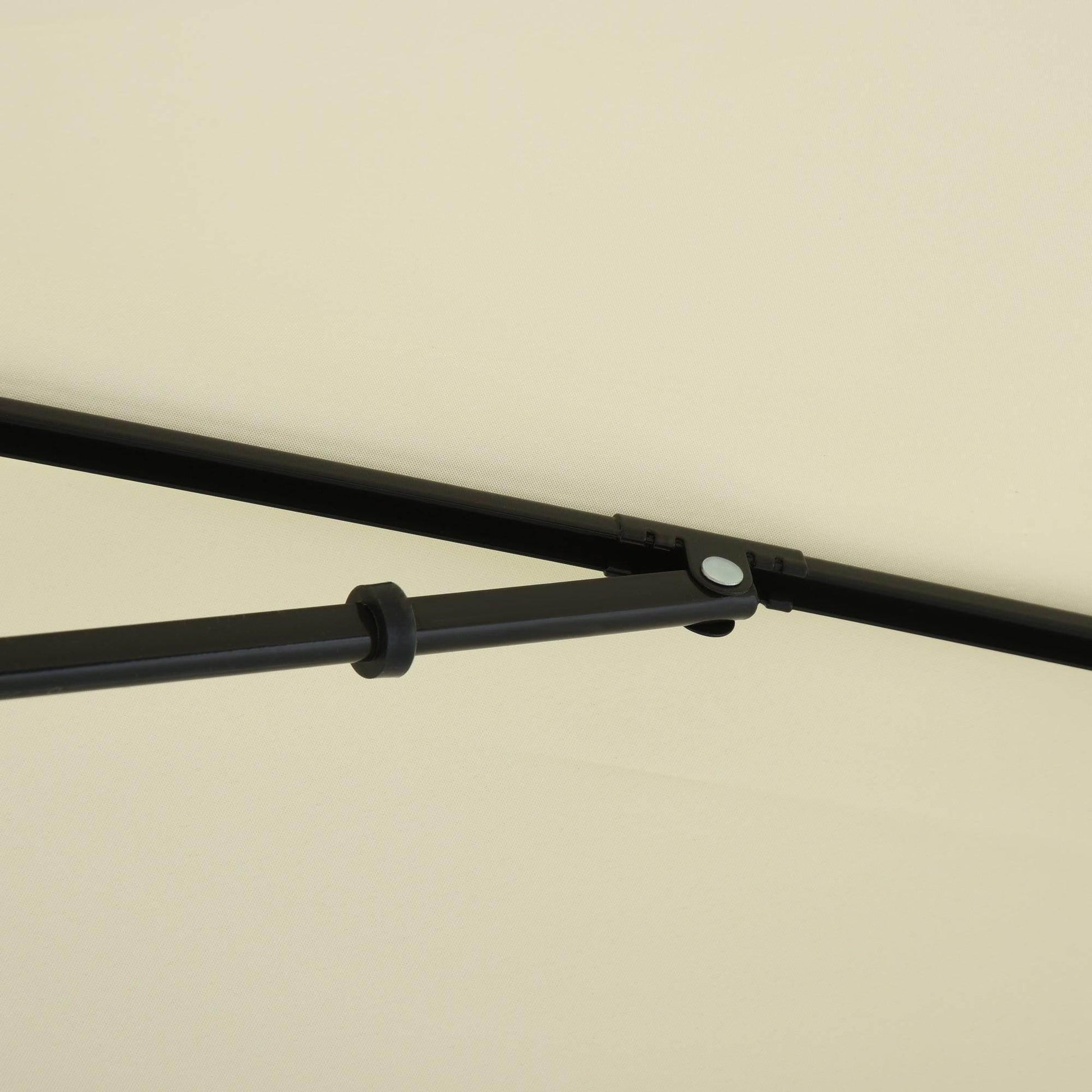 Outsunny Aluminium Sun Umbrella 2M x 1.25M Cream - ALL4U RETAILER LTD