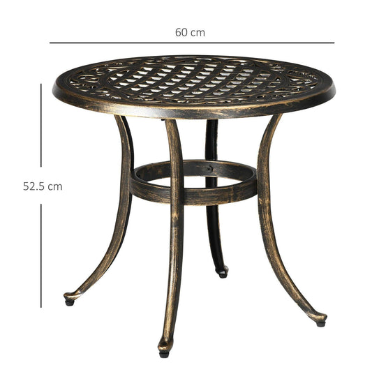 Outsunny Aluminum Patio End Table - Bronze - ALL4U RETAILER LTD