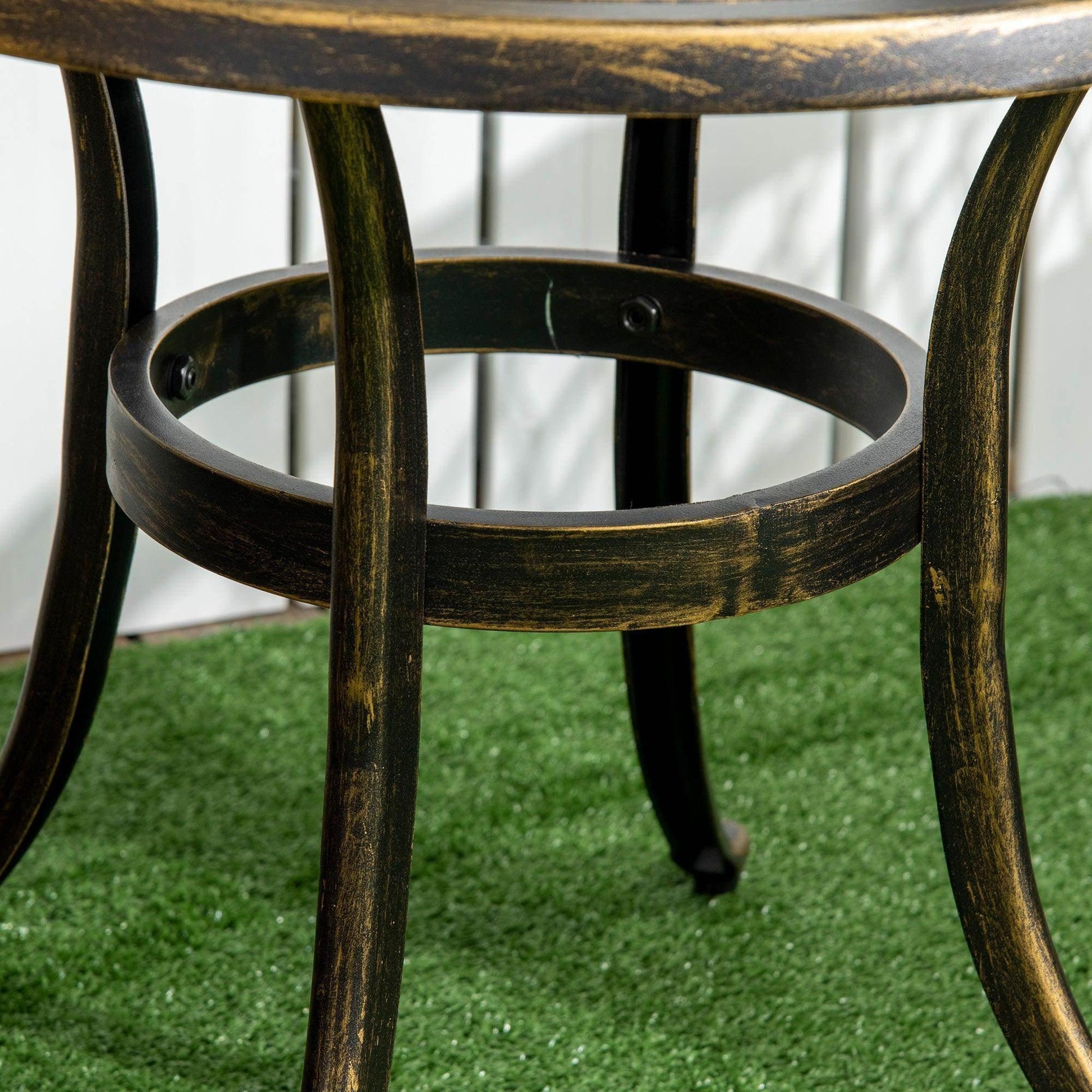 Outsunny Aluminum Patio End Table - Bronze - ALL4U RETAILER LTD