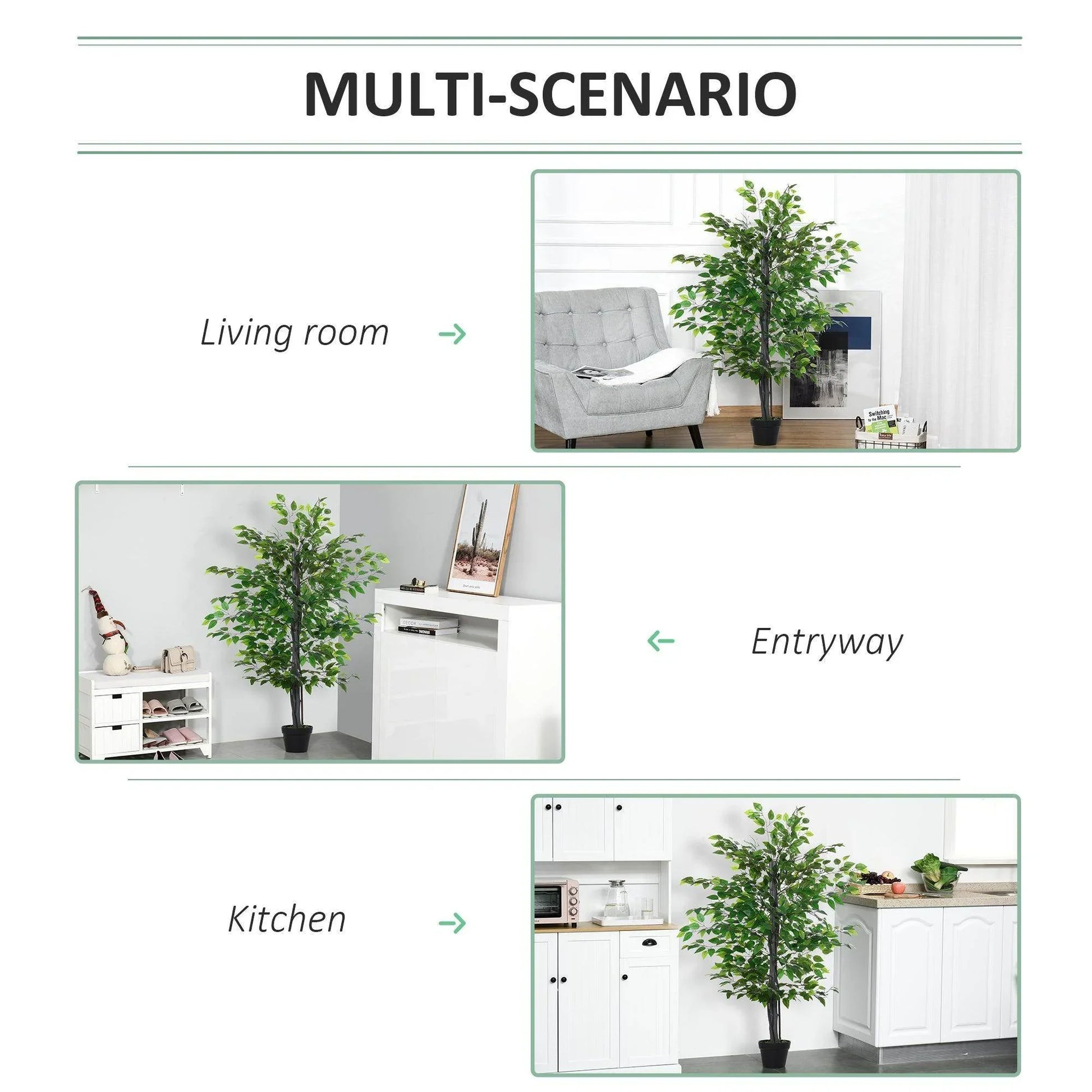 Outsunny Artificial Banyan Tree - Lush Decorative Plant - ALL4U RETAILER LTD