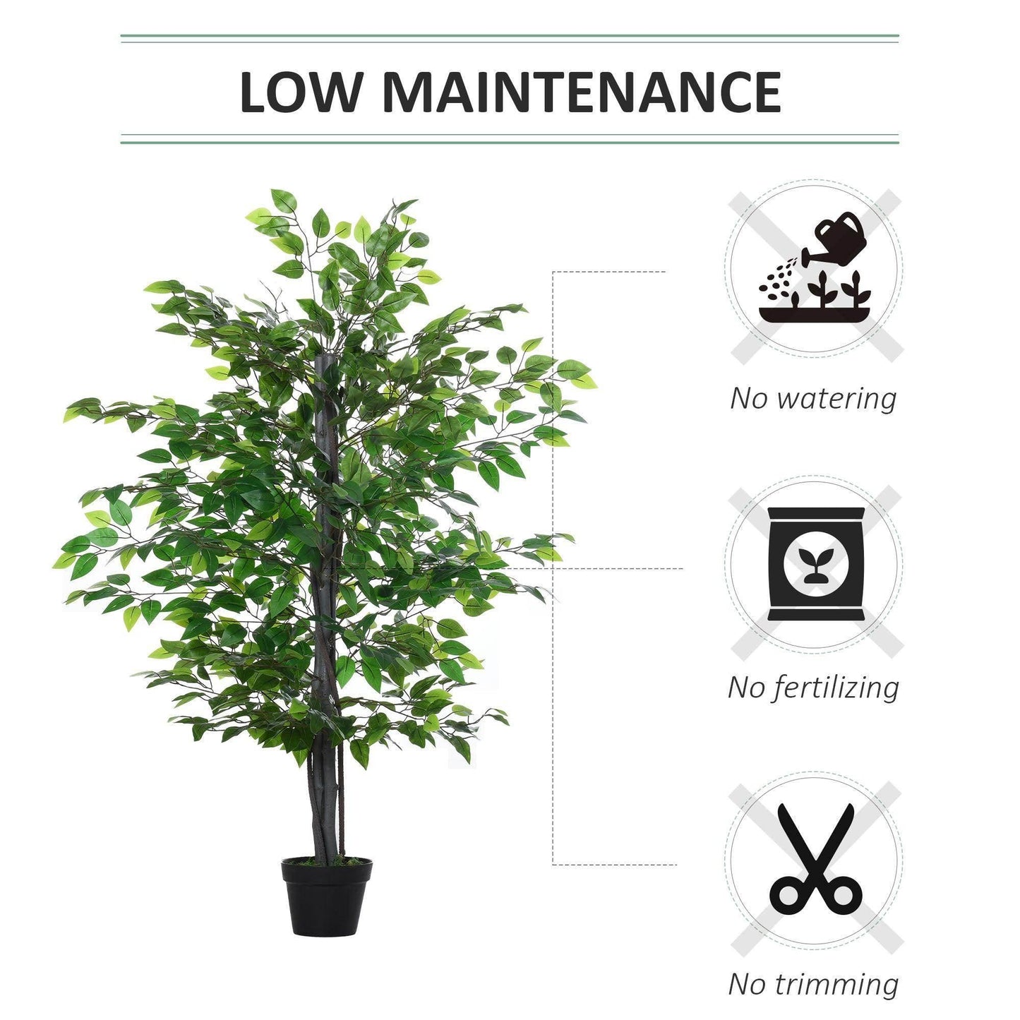 Outsunny Artificial Banyan Tree - Lush Decorative Plant - ALL4U RETAILER LTD