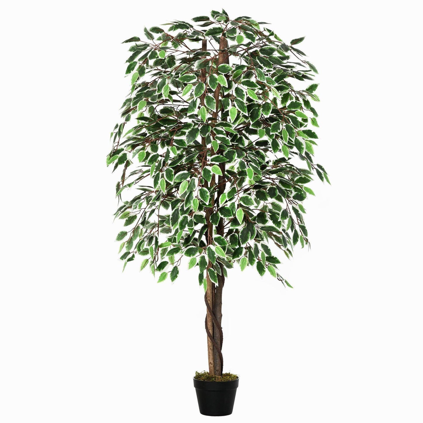 Outsunny Artificial Ficus Silk Tree - 5.2FT Height - ALL4U RETAILER LTD