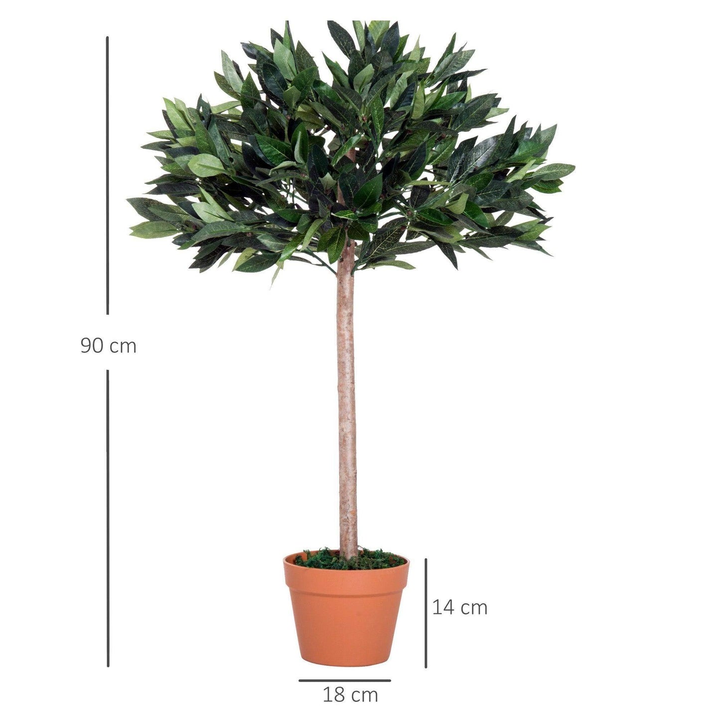 Outsunny Artificial Olive Tree in Orange Pot - Home Office Greenery - ALL4U RETAILER LTD