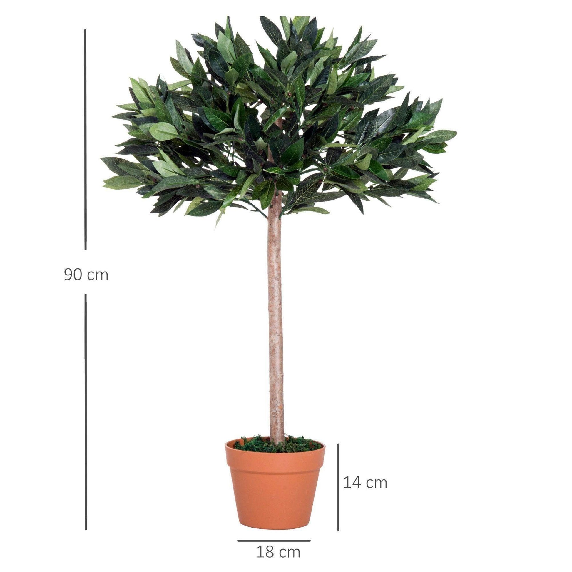 Outsunny Artificial Olive Tree in Orange Pot - Home Office Greenery - ALL4U RETAILER LTD