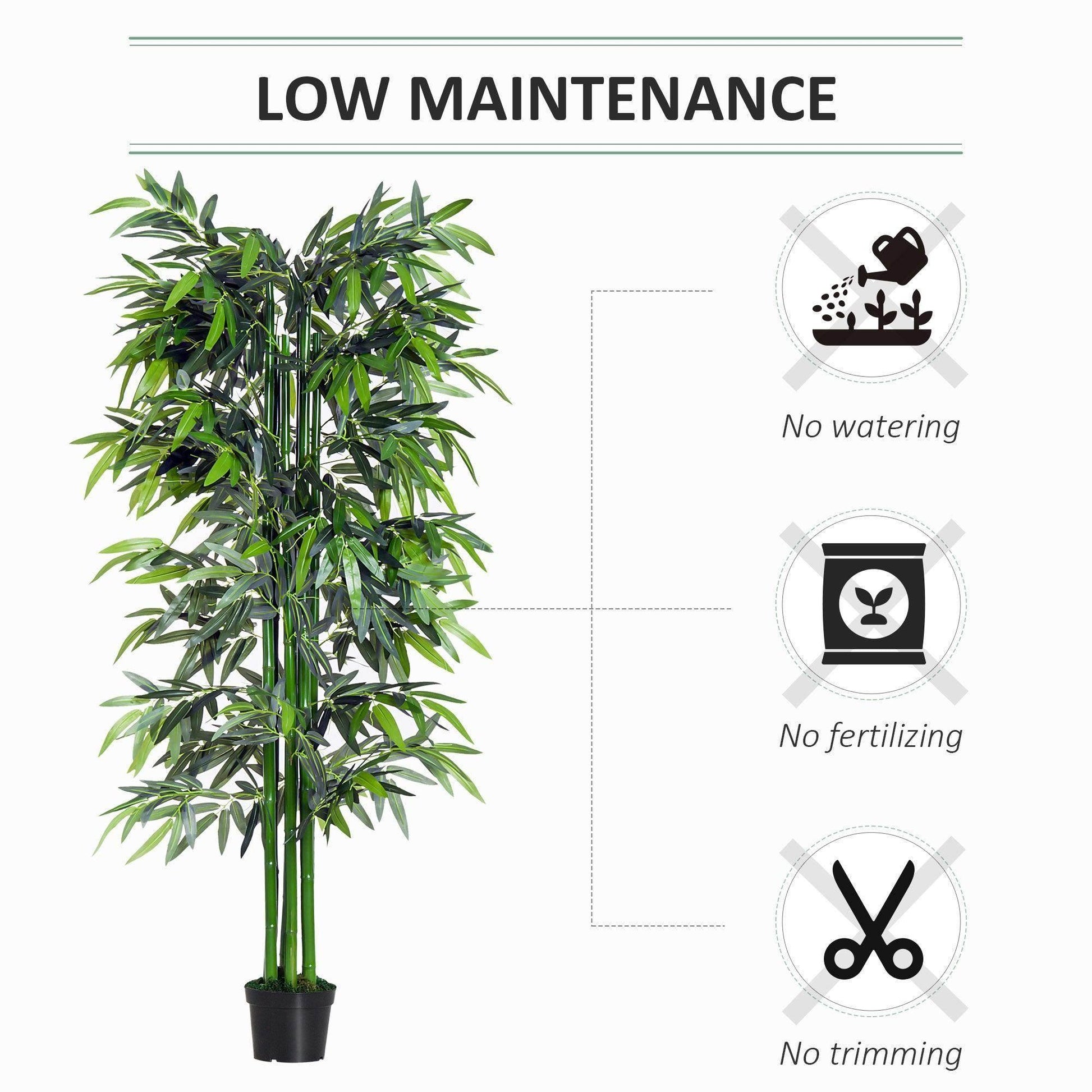 Outsunny Bamboo Tree Plant - 6ft Greenery in Pot - ALL4U RETAILER LTD