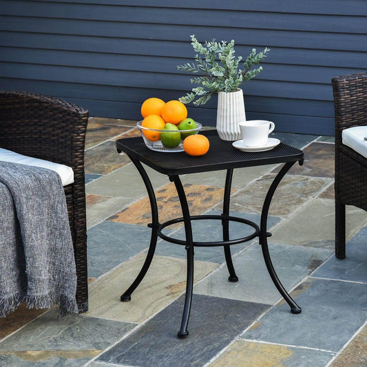 Outsunny Black Metal Outdoor Garden Table - ALL4U RETAILER LTD