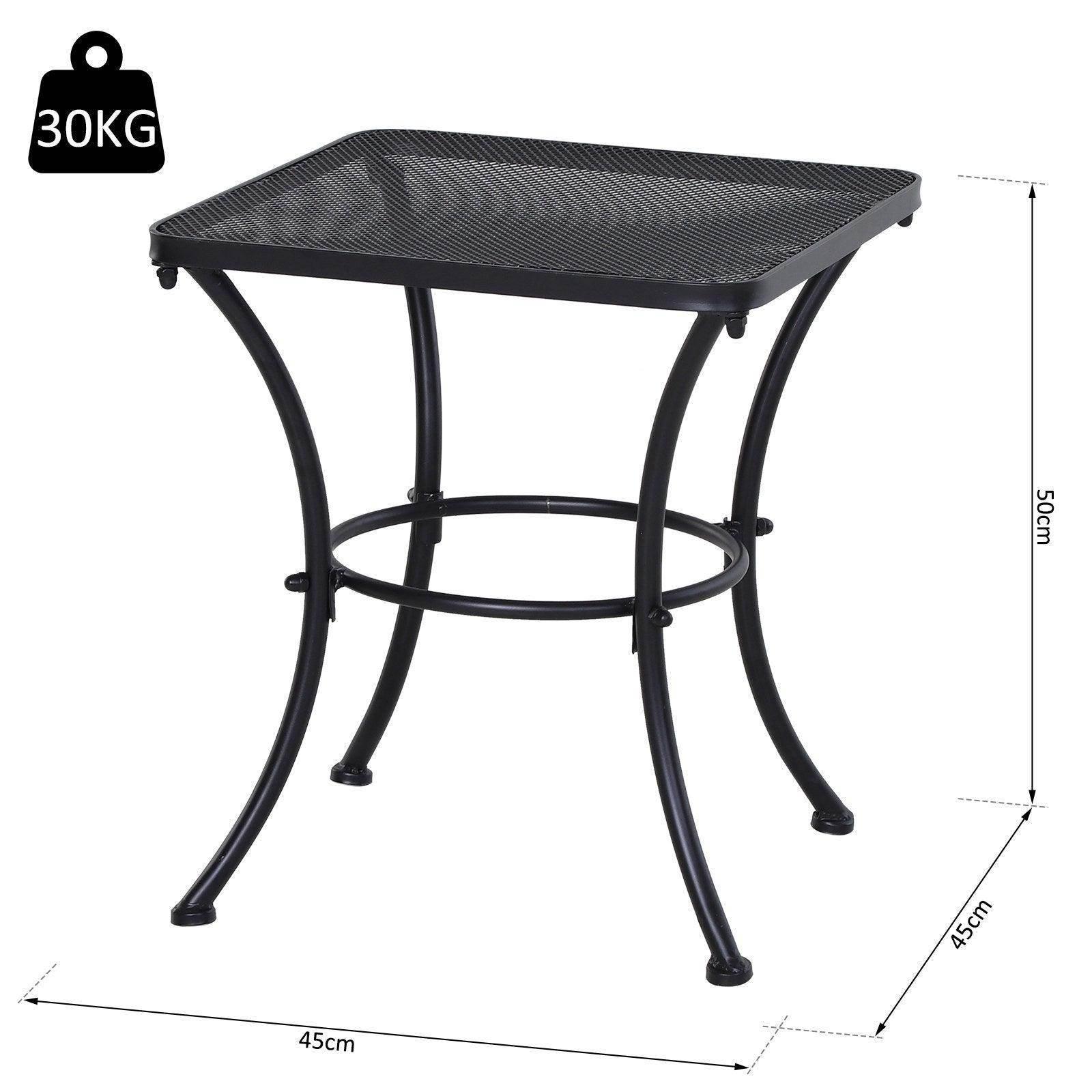 Outsunny Black Metal Outdoor Garden Table - ALL4U RETAILER LTD
