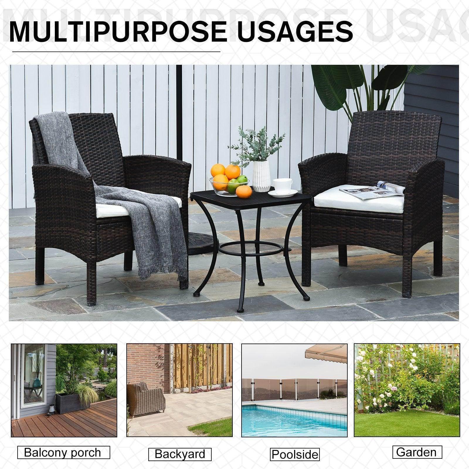 Outsunny Black Metal Outdoor Garden Table - ALL4U RETAILER LTD
