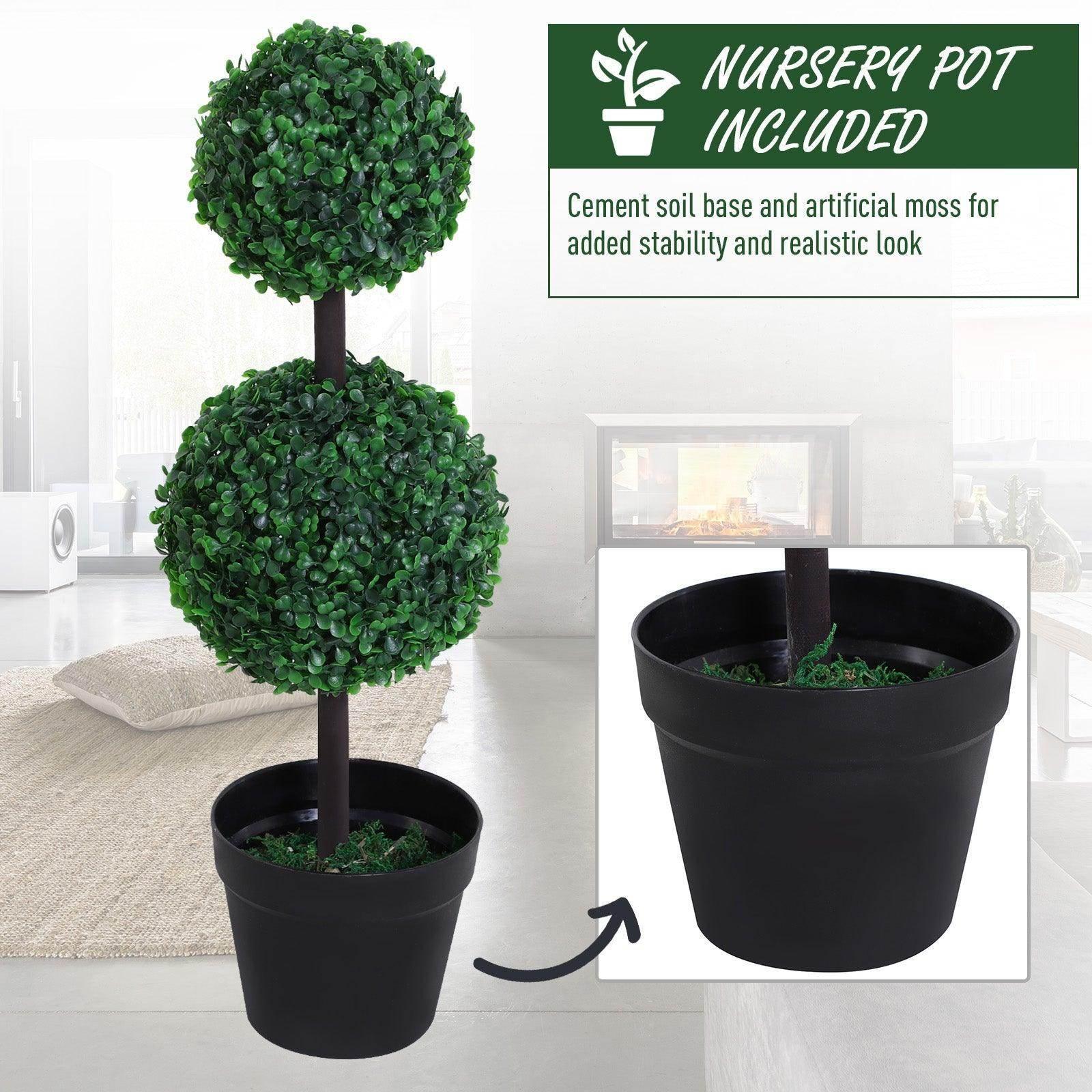 Outsunny Boxwood Topiary Tree Duo - 67cm - ALL4U RETAILER LTD
