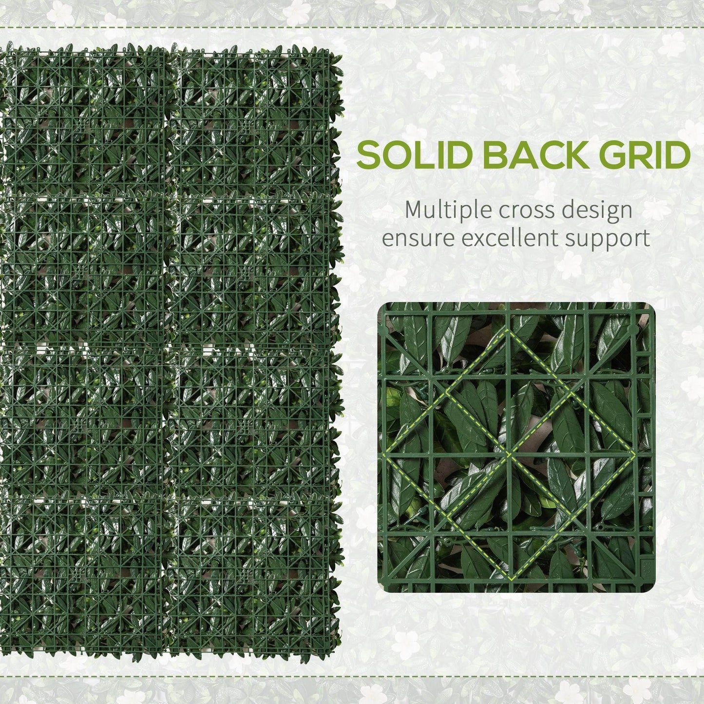 Outsunny Boxwood Wall Panels - 12PCS 20 x 20 - Privacy Fence Screen - ALL4U RETAILER LTD
