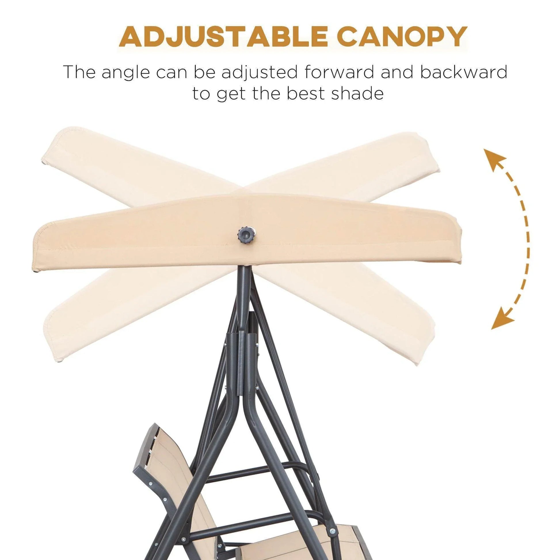 Outsunny Canopy Swing Chair - Beige - ALL4U RETAILER LTD