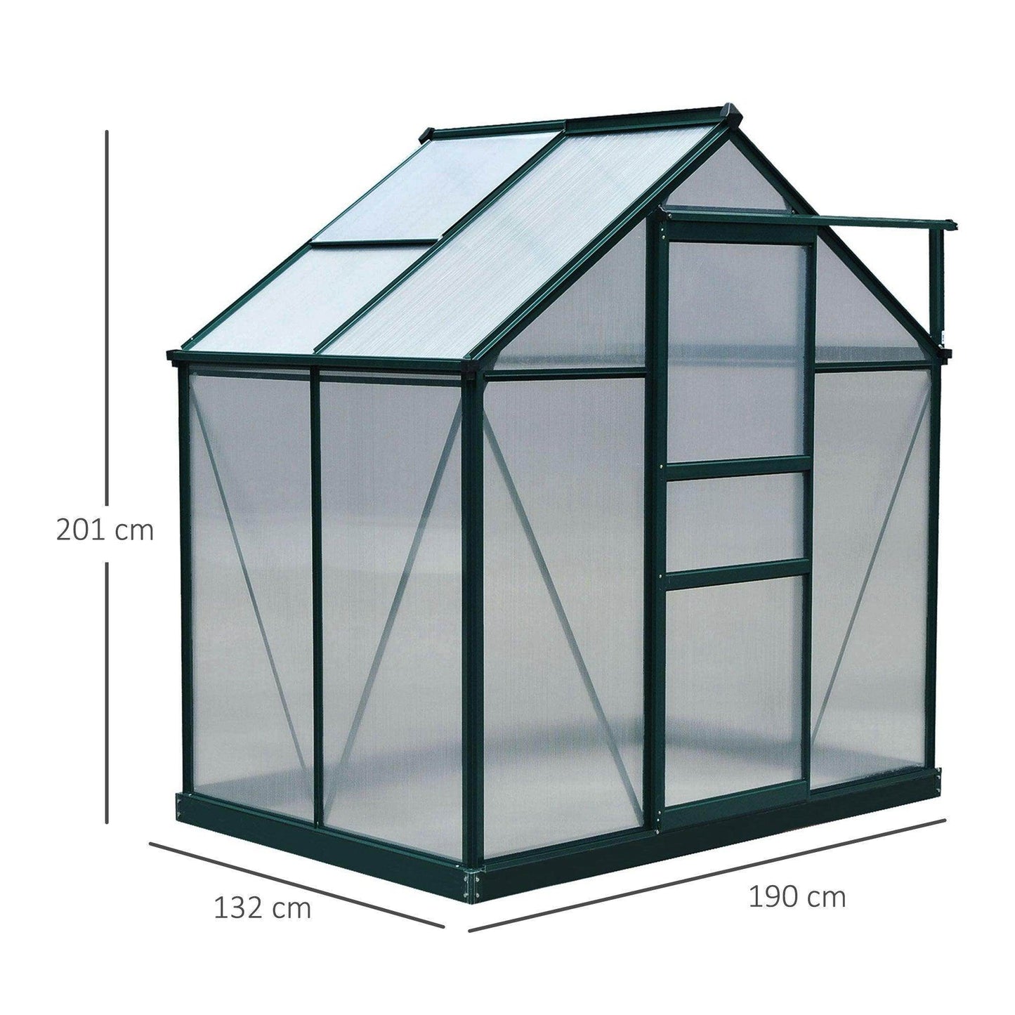 Outsunny Clear Polycarbonate Greenhouse - Walk-In Garden Shelter - ALL4U RETAILER LTD