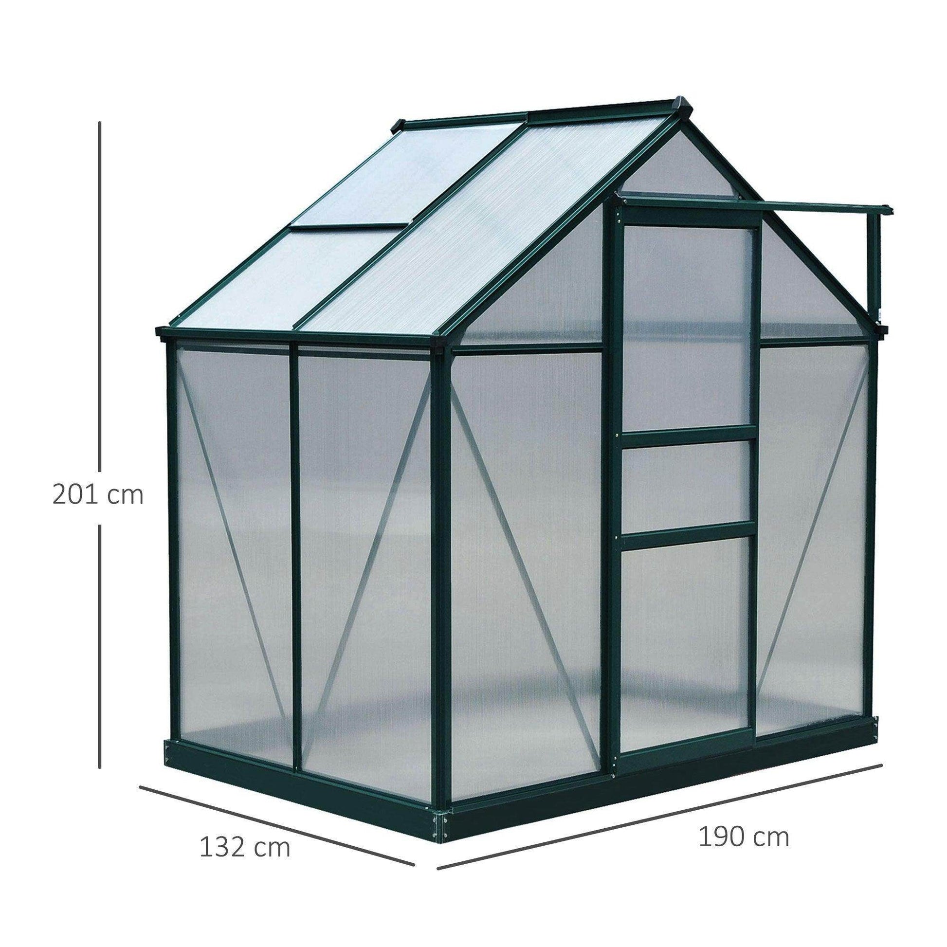 Outsunny Clear Polycarbonate Greenhouse - Walk-In Garden Shelter - ALL4U RETAILER LTD