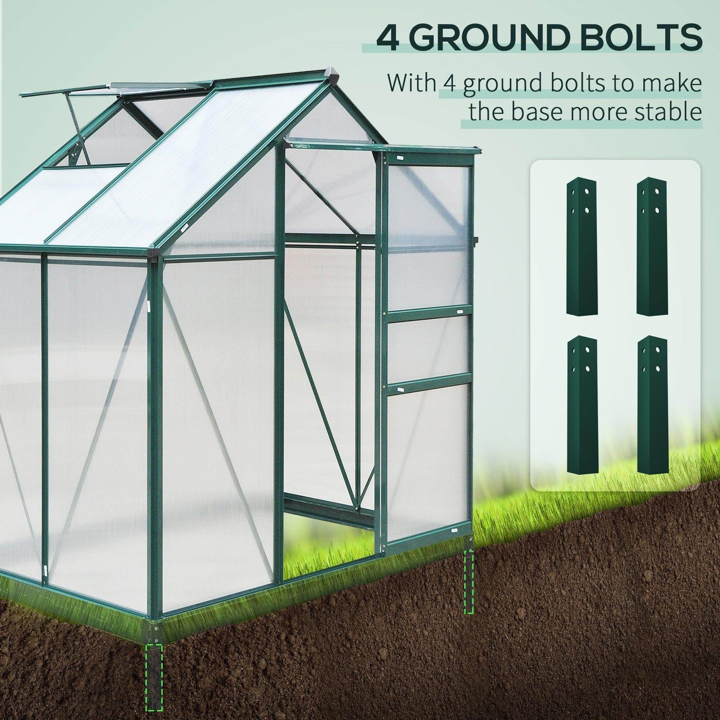 Outsunny Clear Polycarbonate Greenhouse - Walk-In Garden Shelter - ALL4U RETAILER LTD