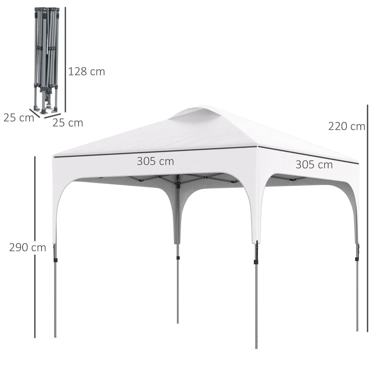 Outsunny Compact 3x3 Pop Up Gazebo - ALL4U RETAILER LTD