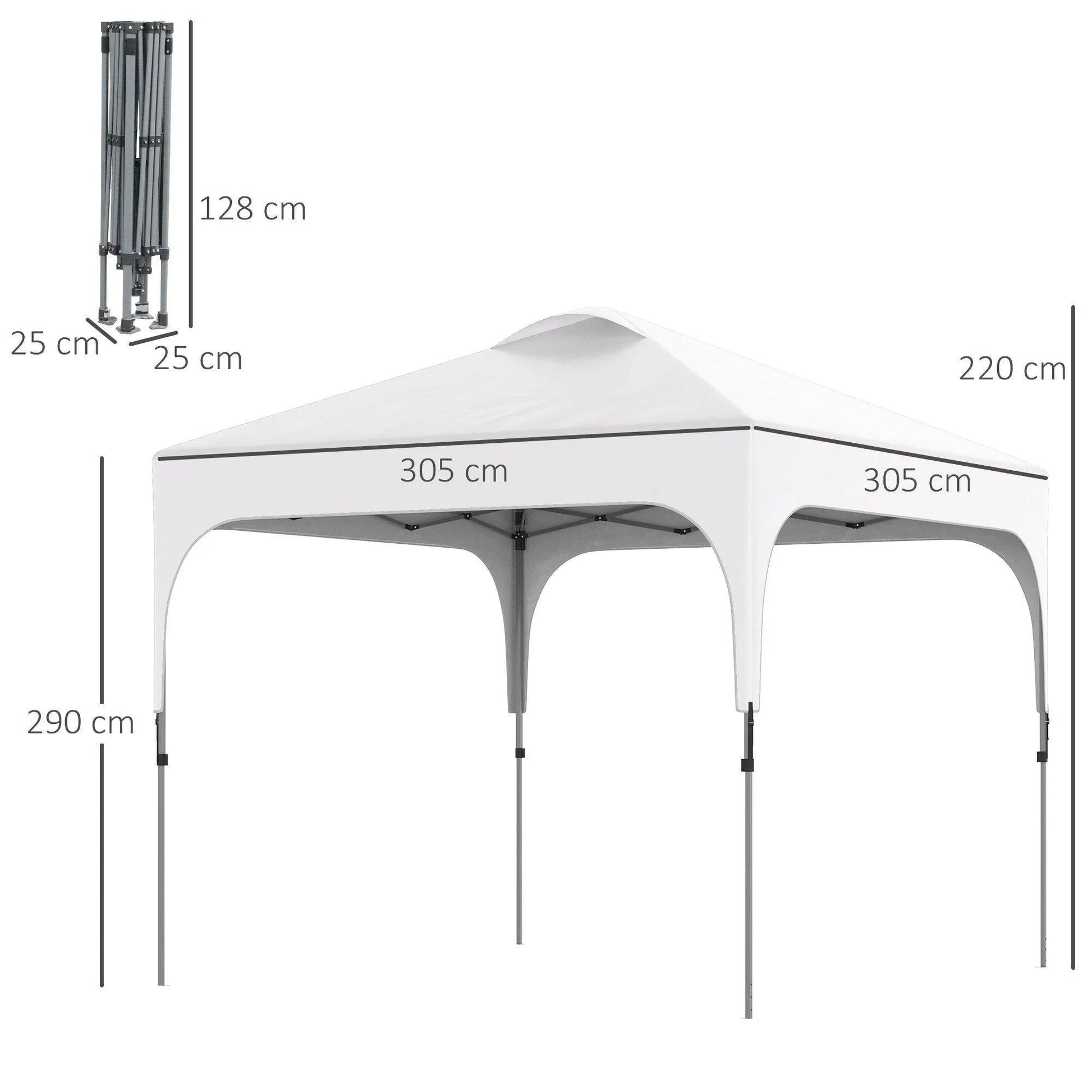 Outsunny Compact 3x3 Pop Up Gazebo - ALL4U RETAILER LTD