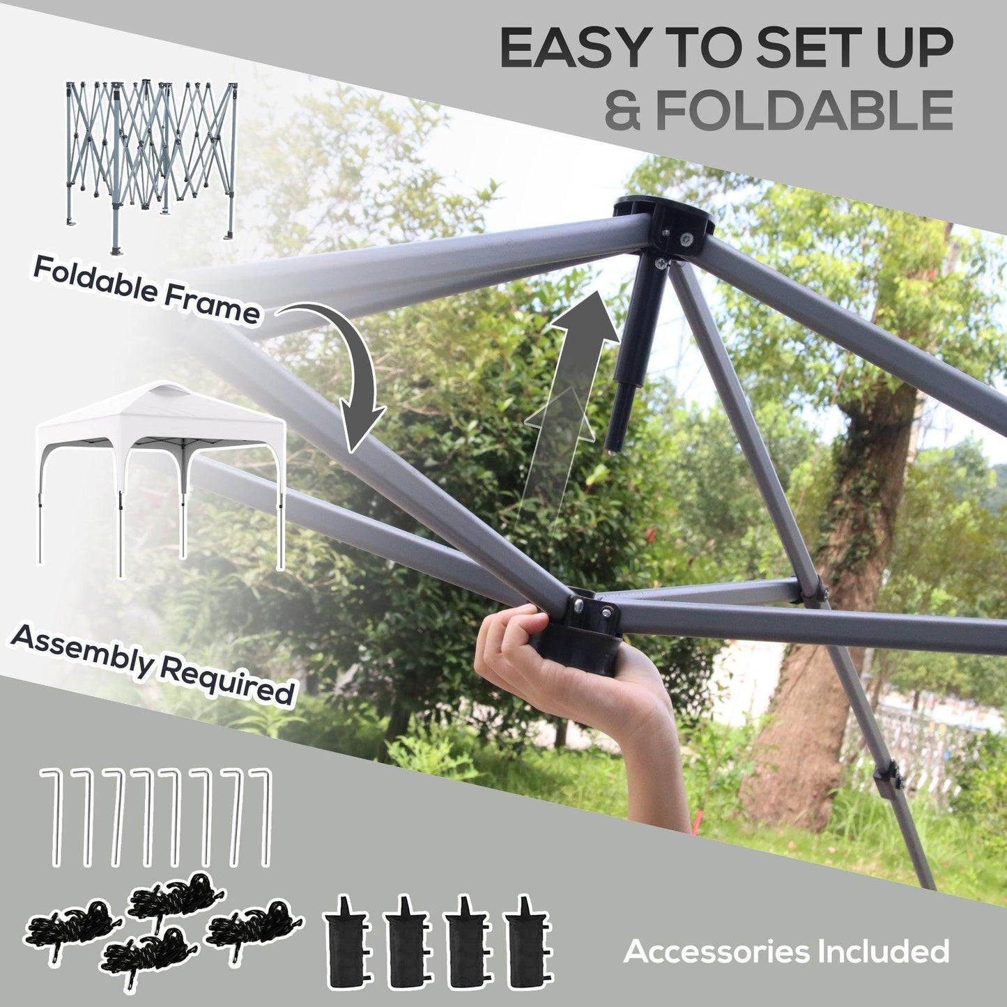 Outsunny Compact 3x3 Pop Up Gazebo - ALL4U RETAILER LTD