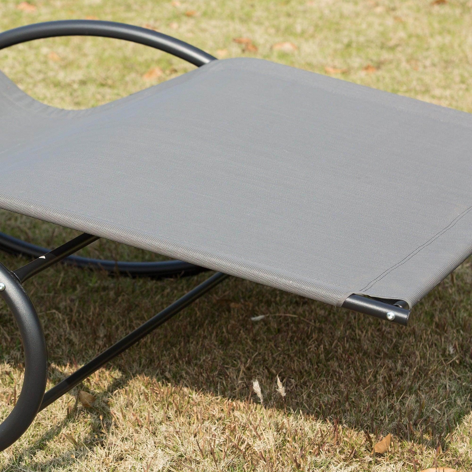 Outsunny Cozy Swing Chair for Outdoor Patio - Grey - ALL4U RETAILER LTD