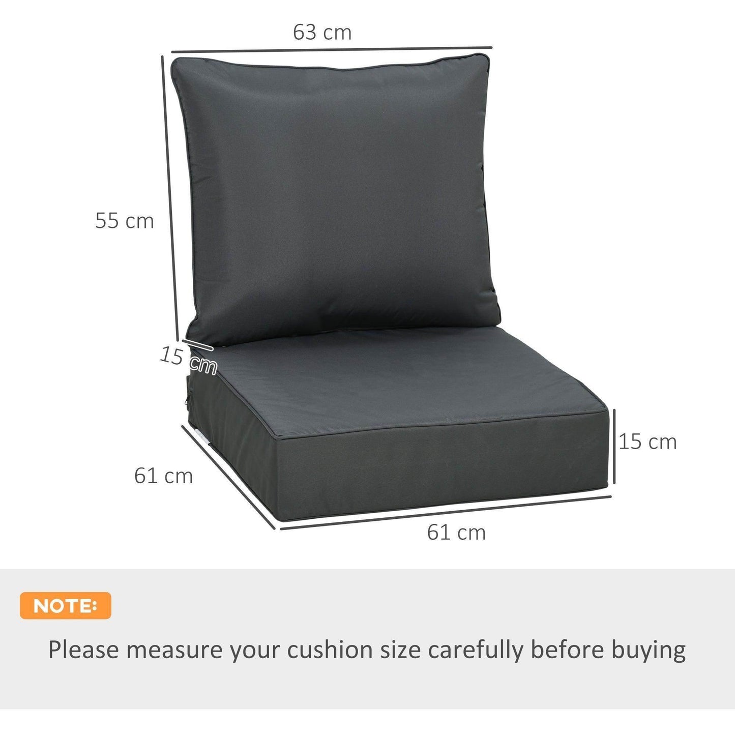 Outsunny Deep Seating Chair Cushion - ALL4U RETAILER LTD