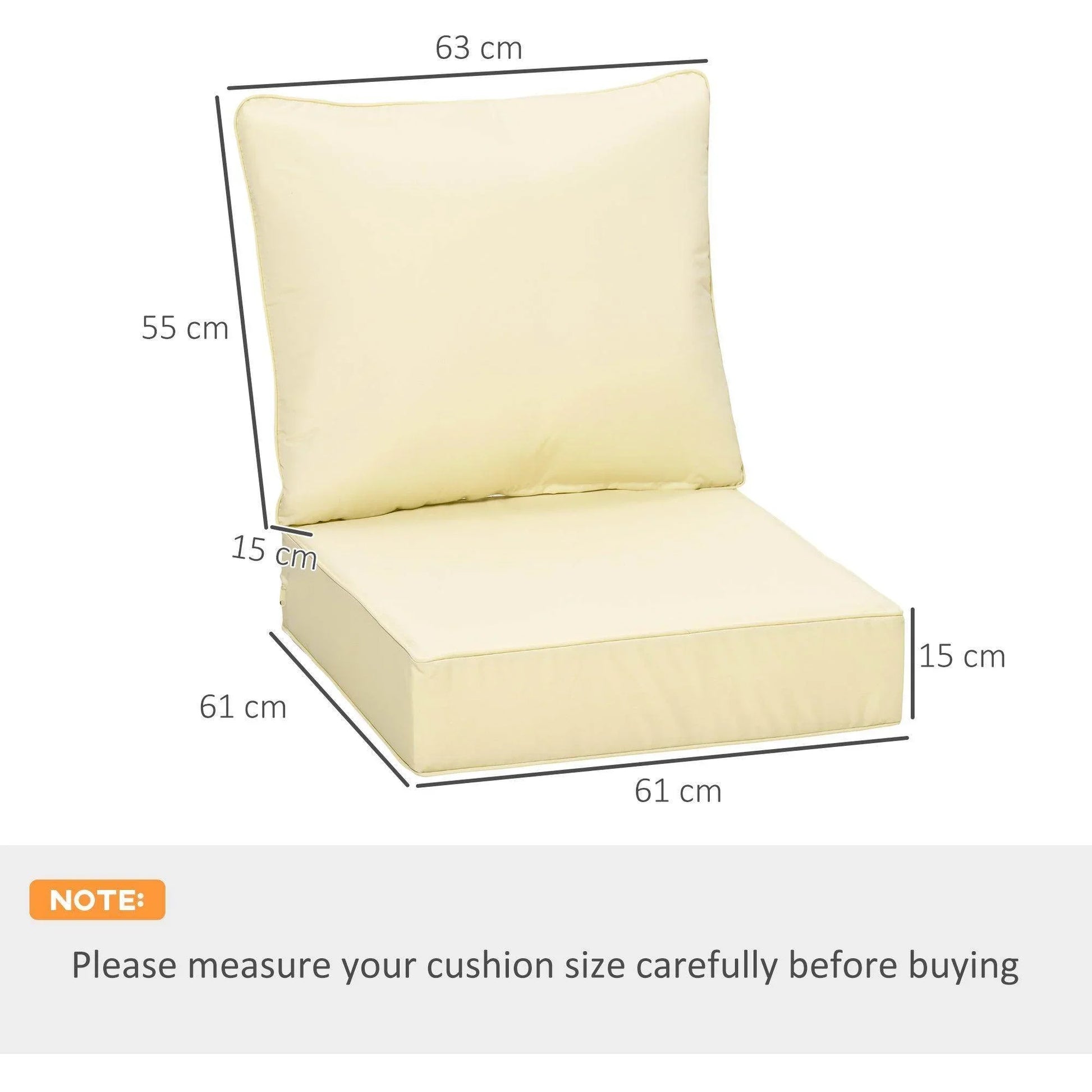 Outsunny Deep Seating Chair Cushion Set - ALL4U RETAILER LTD