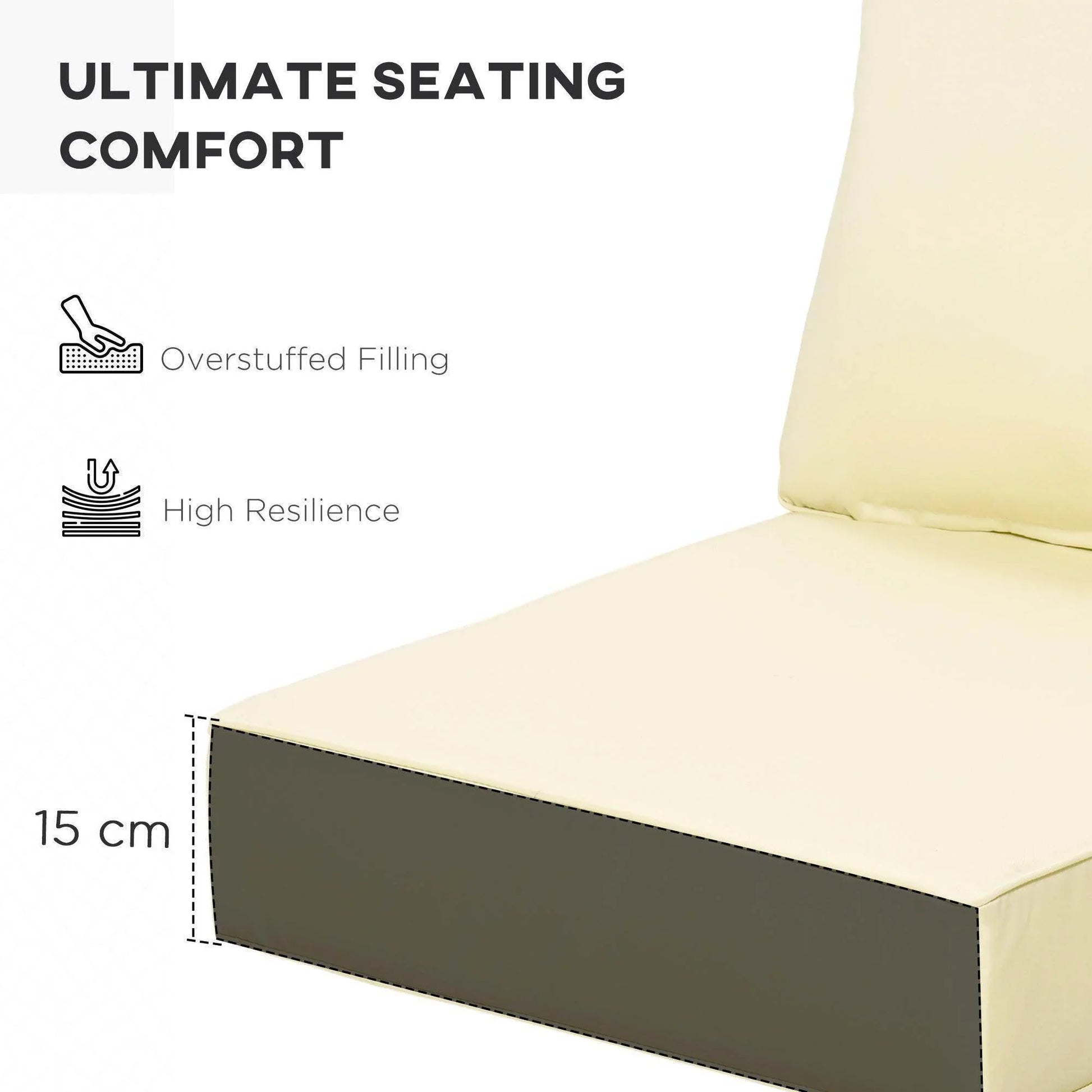 Outsunny Deep Seating Chair Cushion Set - ALL4U RETAILER LTD