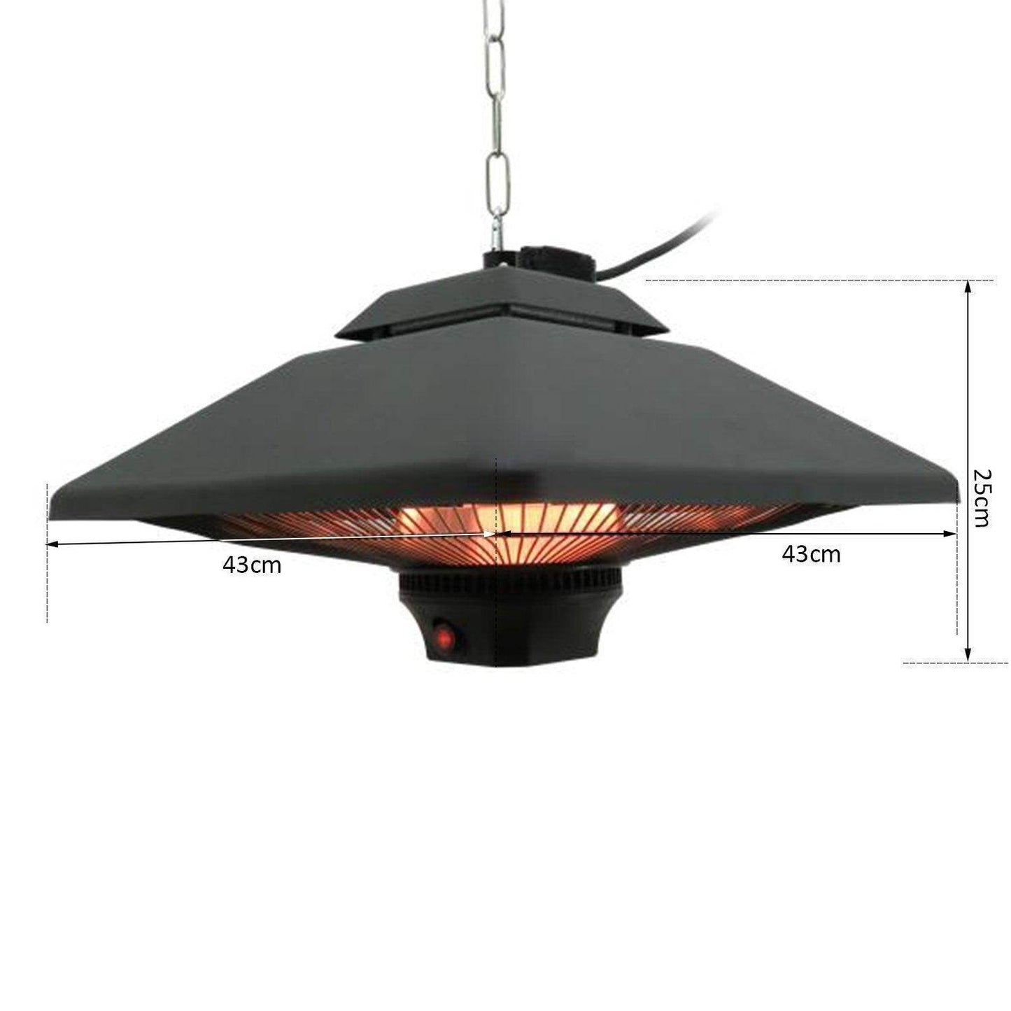 Outsunny Electric Patio Heater - 2kw Aluminum Halogen - ALL4U RETAILER LTD