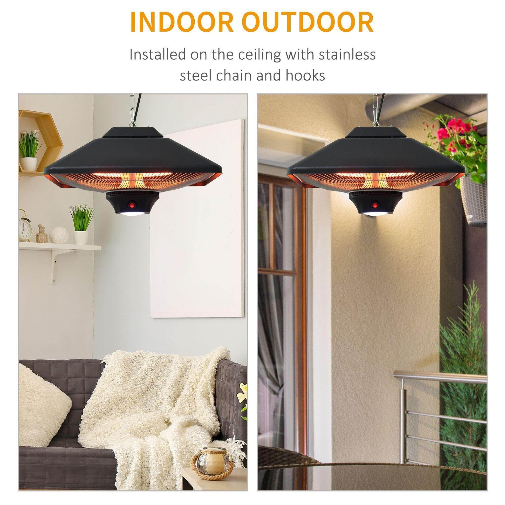 Outsunny Electric Patio Heater - 2kw Aluminum Halogen - ALL4U RETAILER LTD