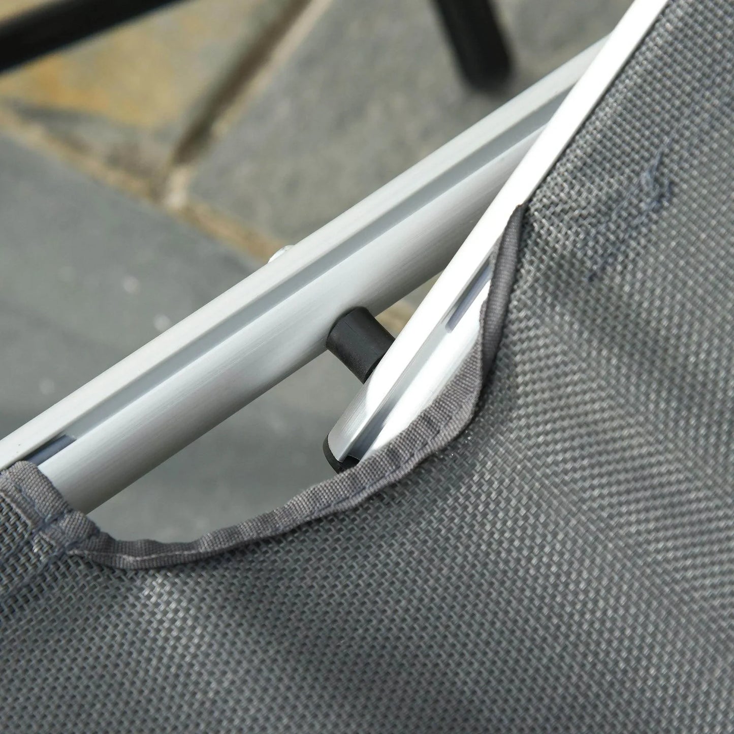 Outsunny Foldable Sun Lounger with Pillow - Aluminium Frame - ALL4U RETAILER LTD