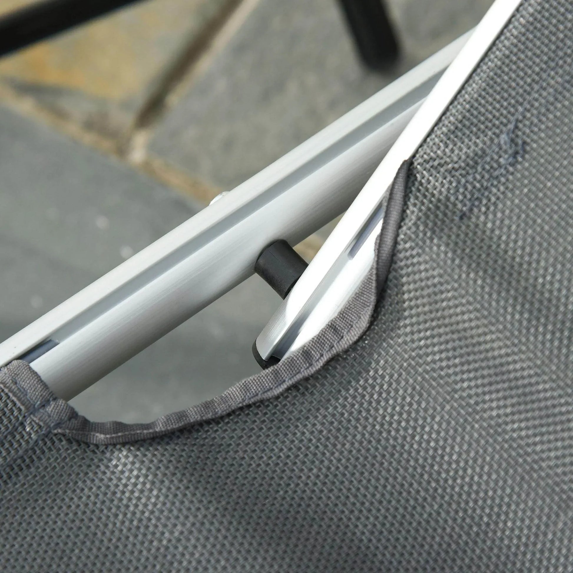 Outsunny Foldable Sun Lounger with Pillow - Aluminium Frame - ALL4U RETAILER LTD