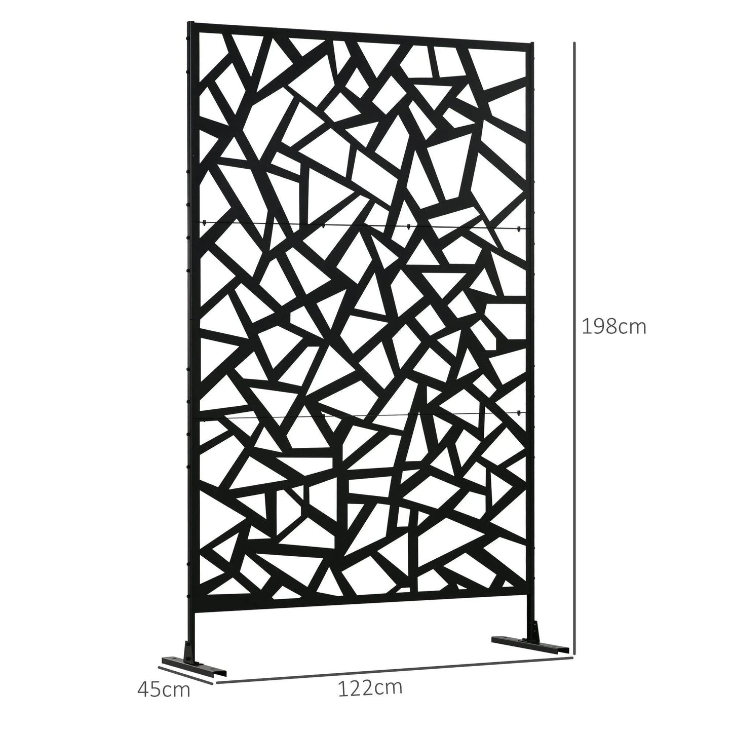 Outsunny Freestanding Garden Partition Screen Metal Decorative Outdoor Divider with Expansion Screws for Garden Patio Deck - ALL4U RETAILER LTD