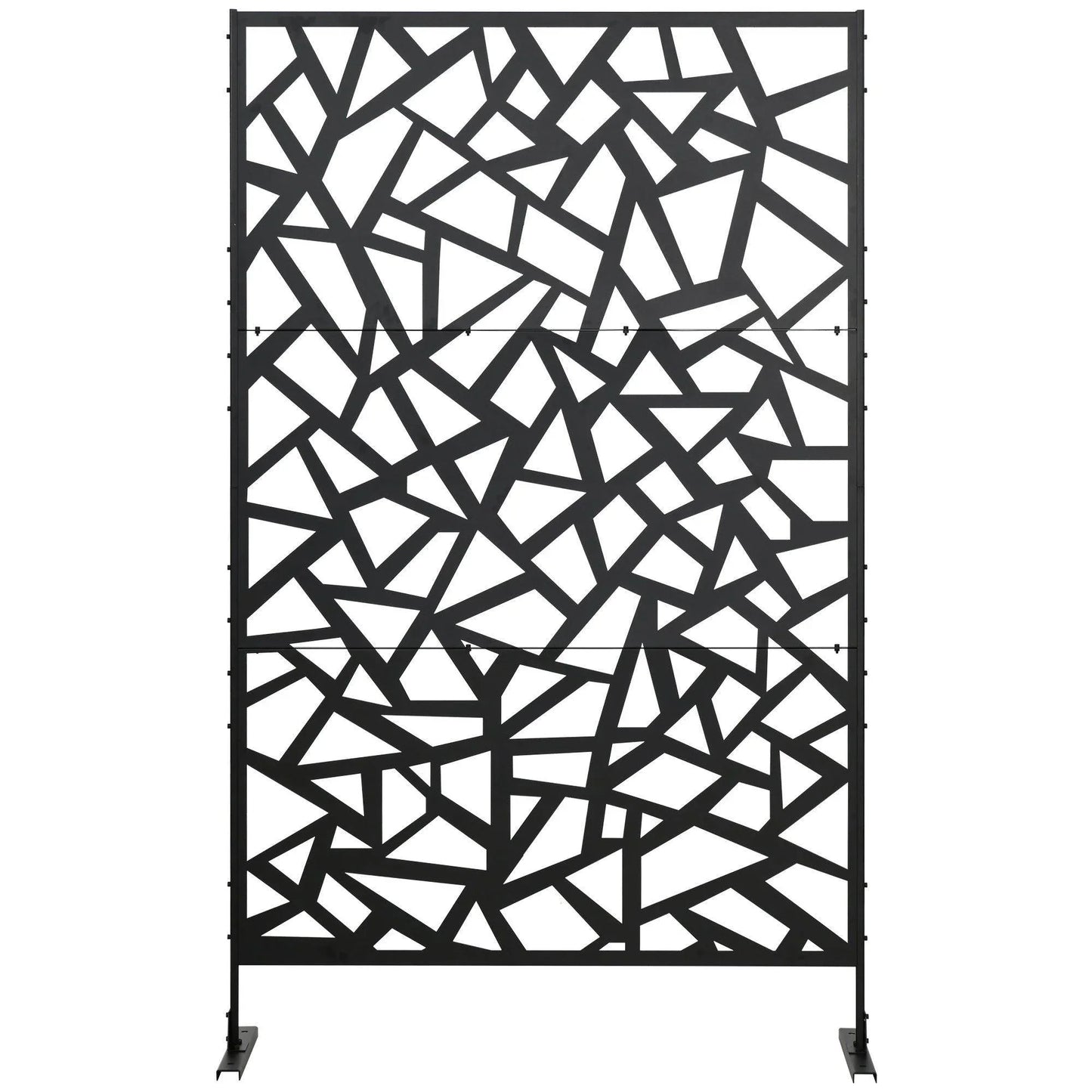 Outsunny Freestanding Garden Partition Screen Metal Decorative Outdoor Divider with Expansion Screws for Garden Patio Deck - ALL4U RETAILER LTD