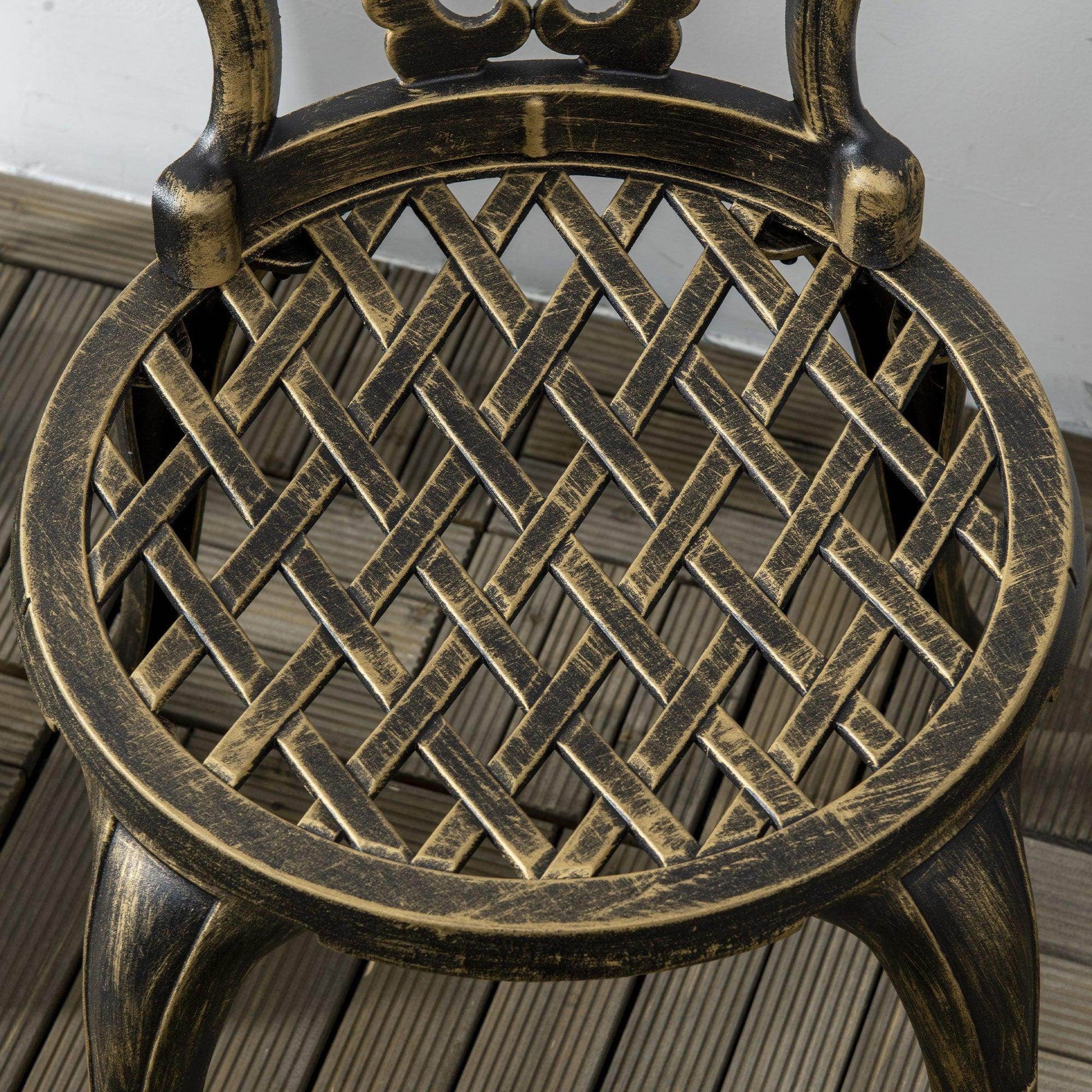 Outsunny Garden Bistro Set for 2 with Umbrella Hole - ALL4U RETAILER LTD