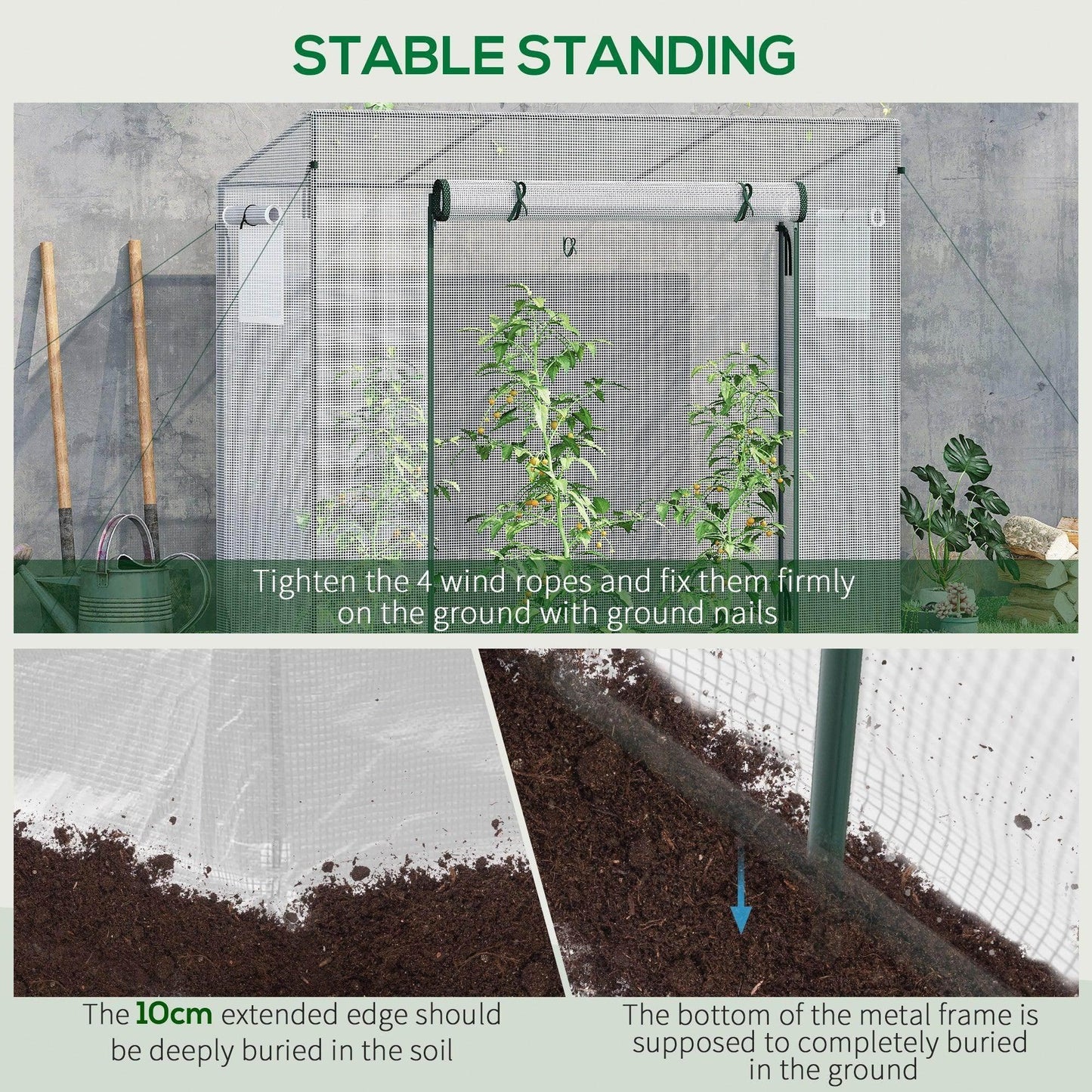 Outsunny Garden Greenhouse - Patio Lean to Hot House - ALL4U RETAILER LTD